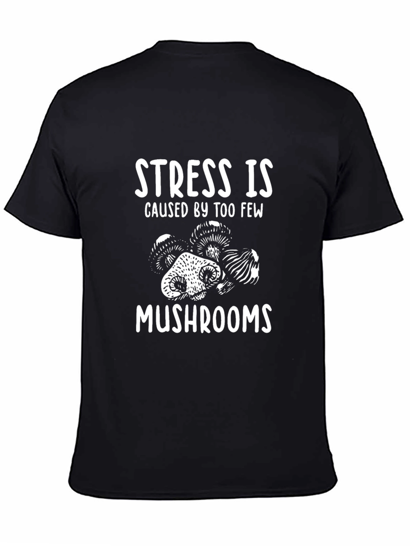 Black Stress Mushroom Graphic T-Shirt view 4