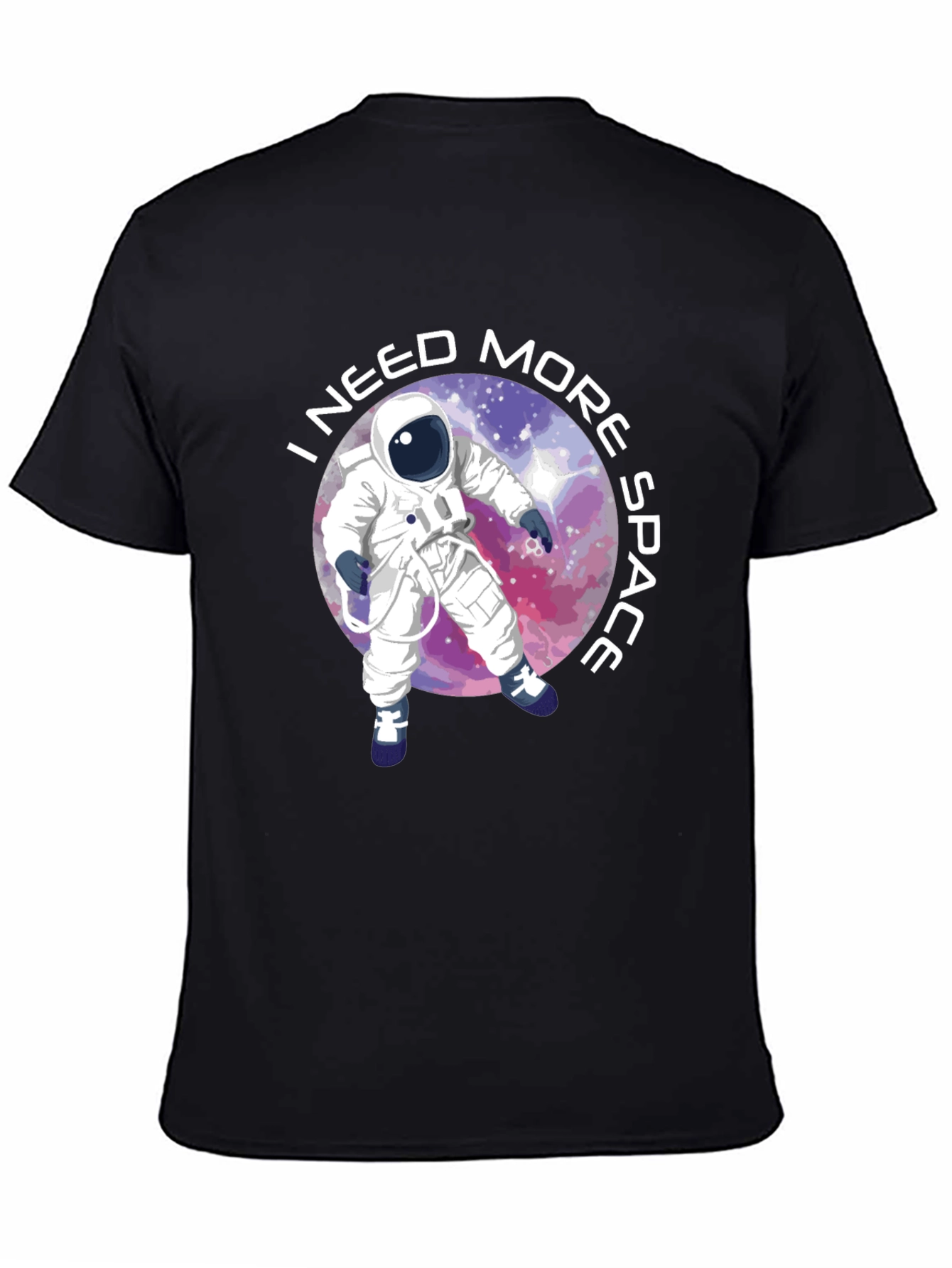 Black I Need More Space T-Shirt - Astronaut Design view 4