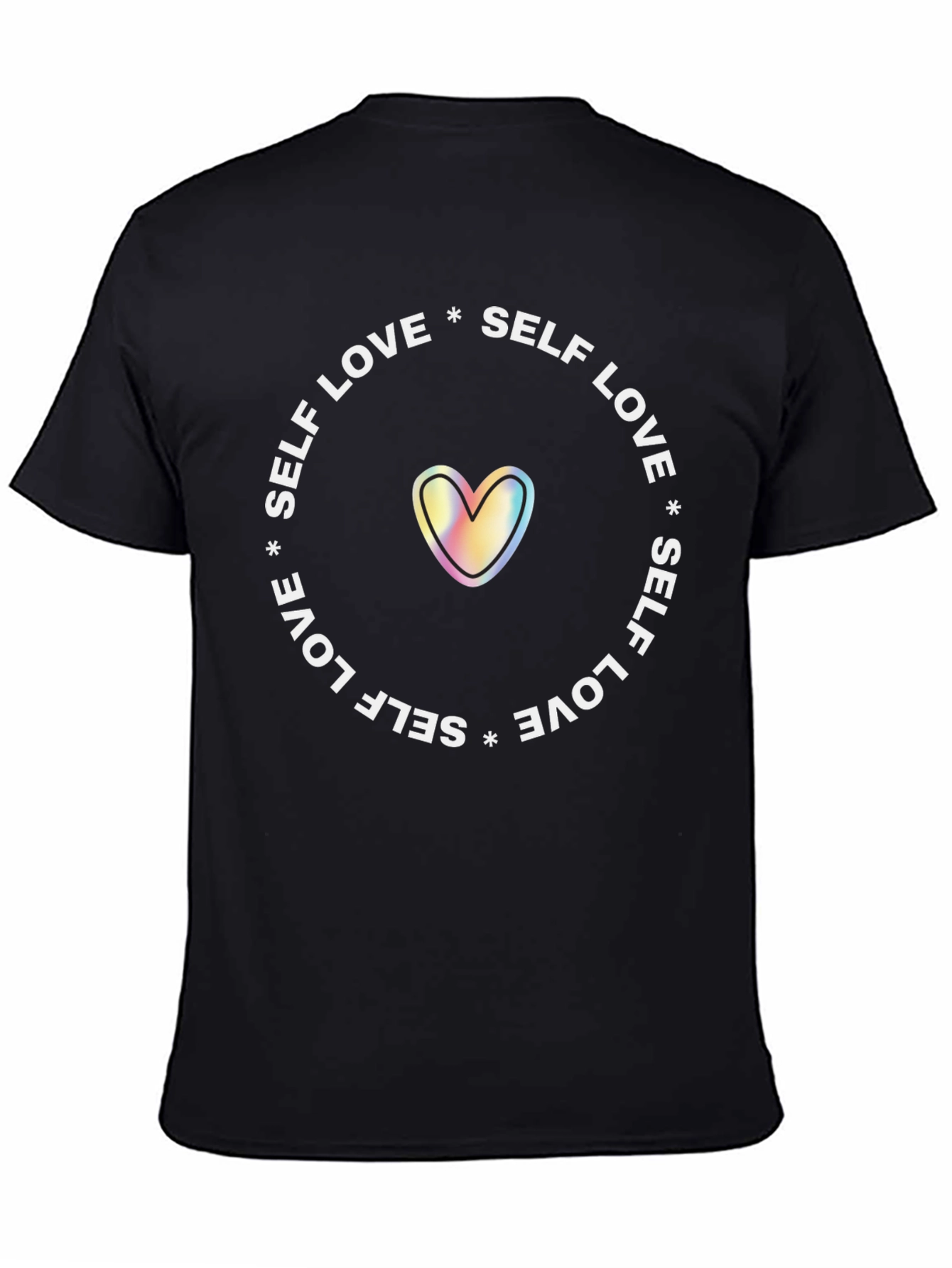 Black Self Love Heart Graphic Tee - Unisex Black T-Shirt view 4
