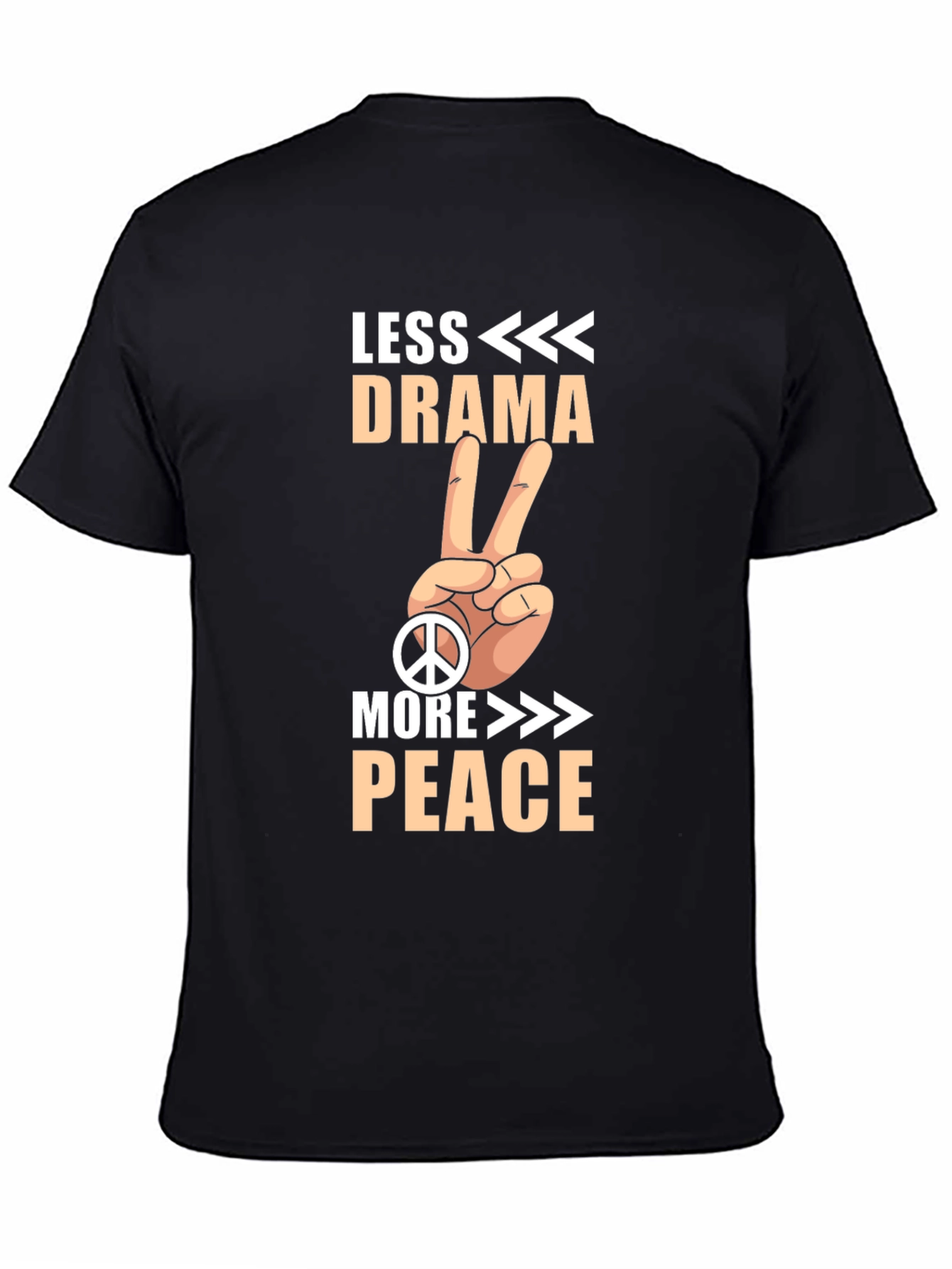 Black Less Drama More Peace Graphic Tee view 4