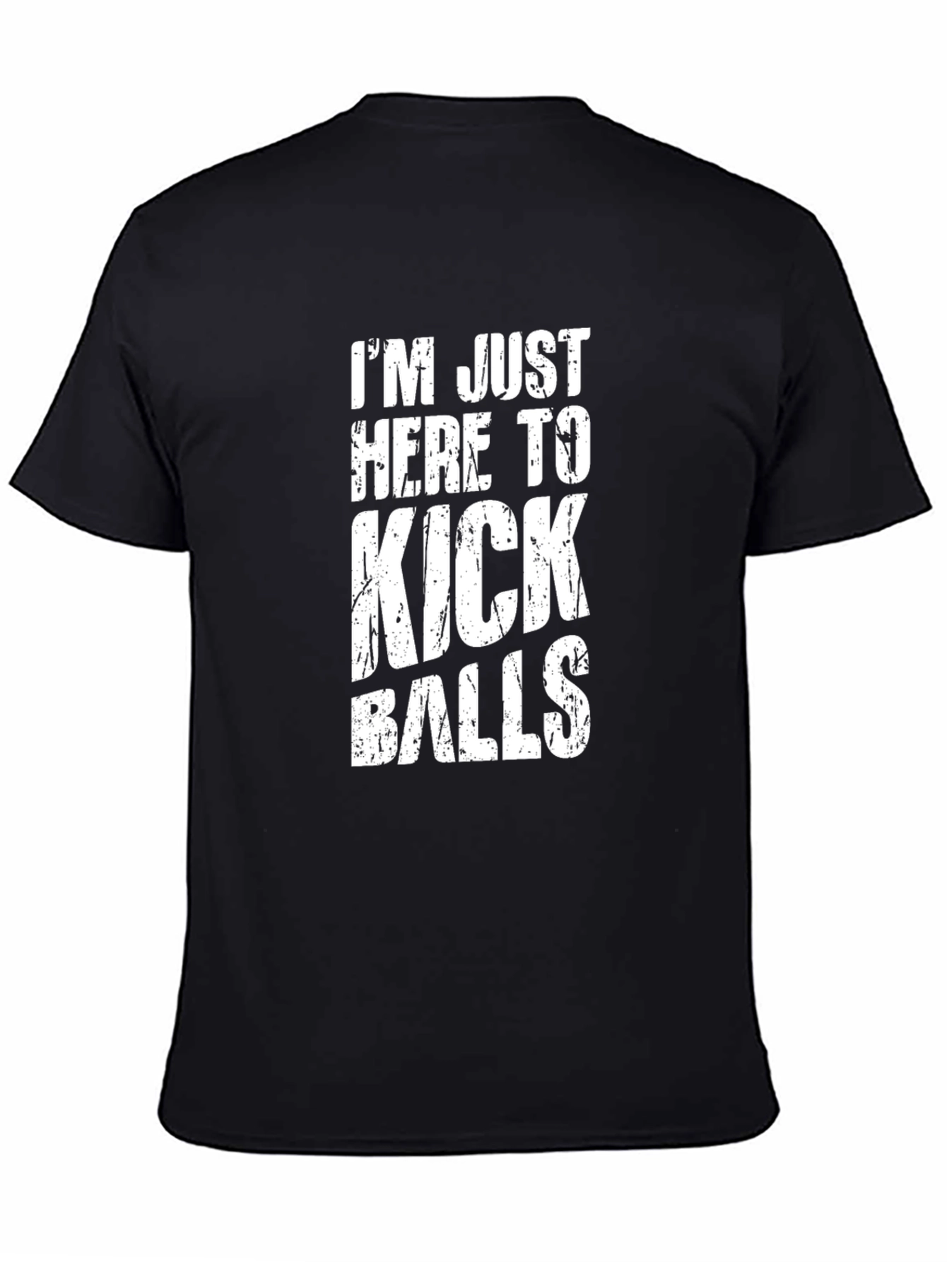 Black Kick Balls Graphic Tee - Black Humor T-Shirt view 4