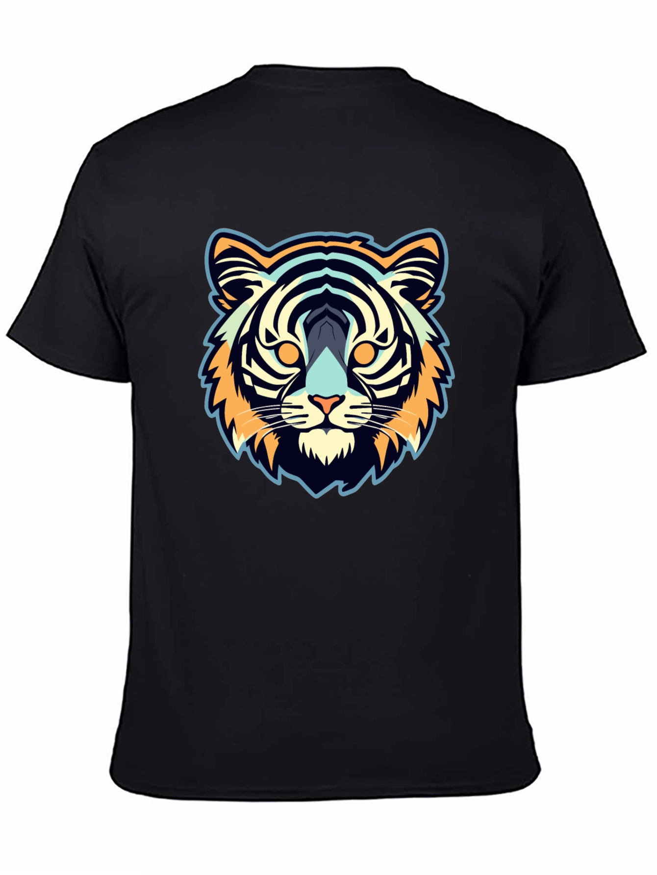 Black Cool Tiger Graphic Black Tee view 4