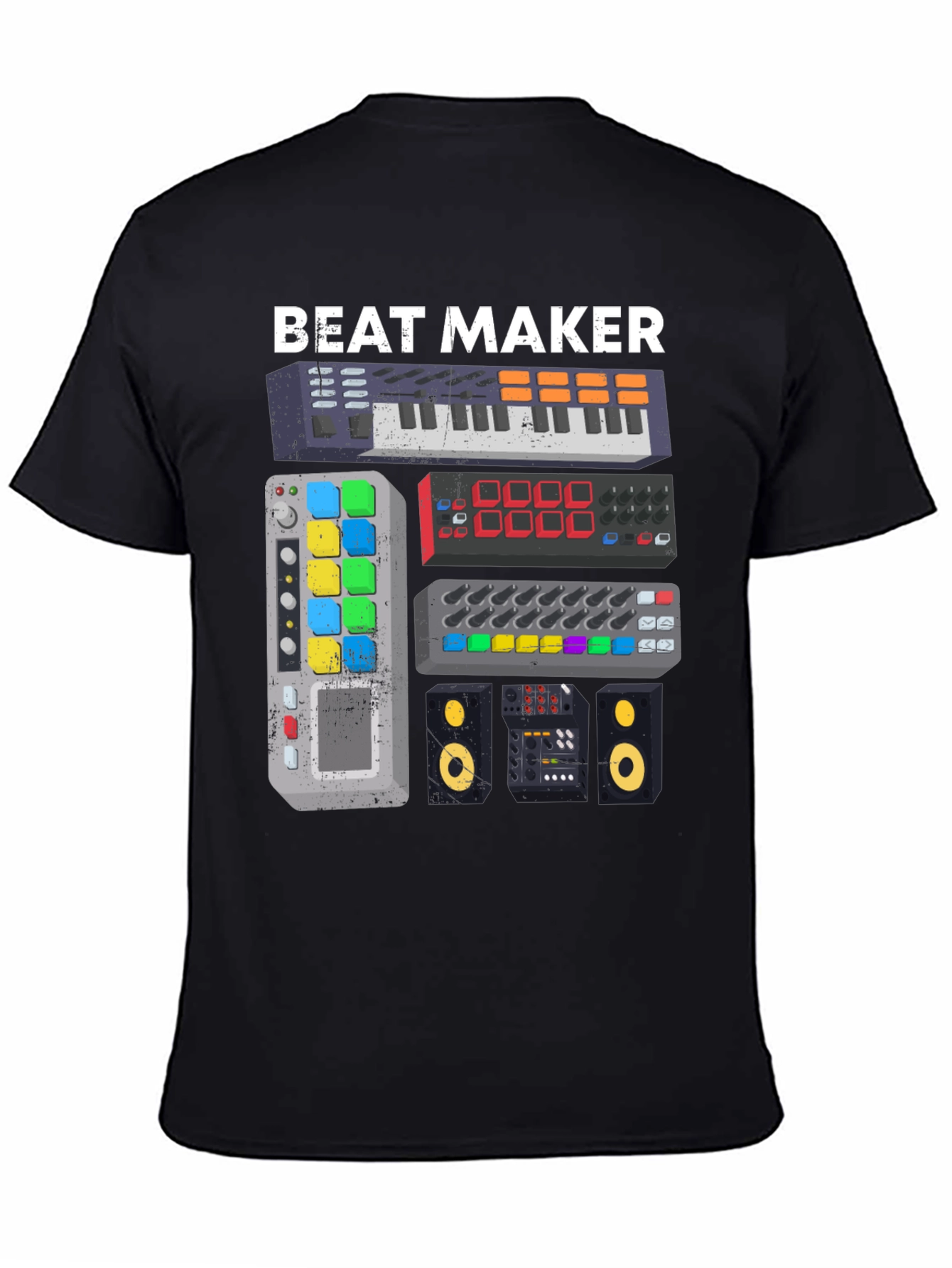 Black Beat Maker Graphic Tee - Music Producer Shirt view 4