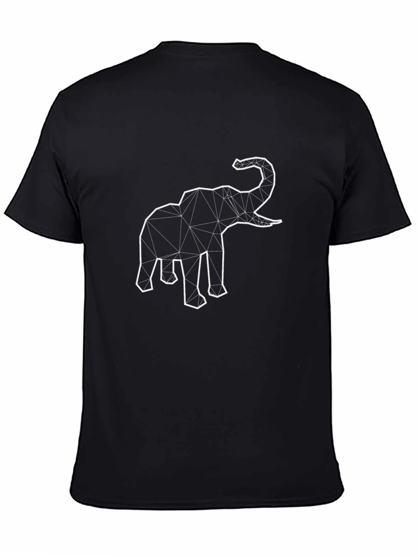Black Geometric Elephant Graphic Tee - Black view 4