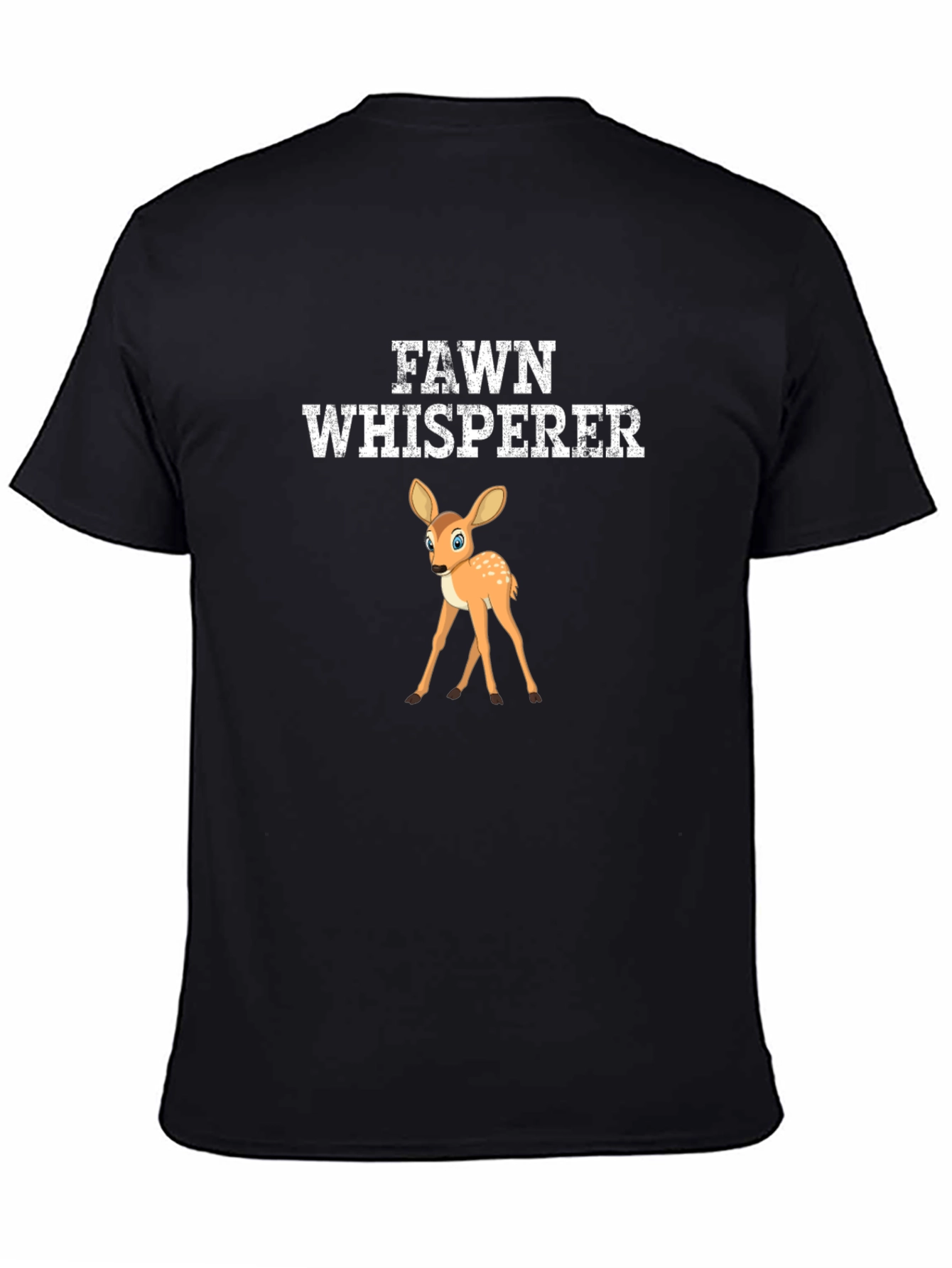Black Fawn Whisperer Graphic Tee - Black Cotton T-Shirt view 4