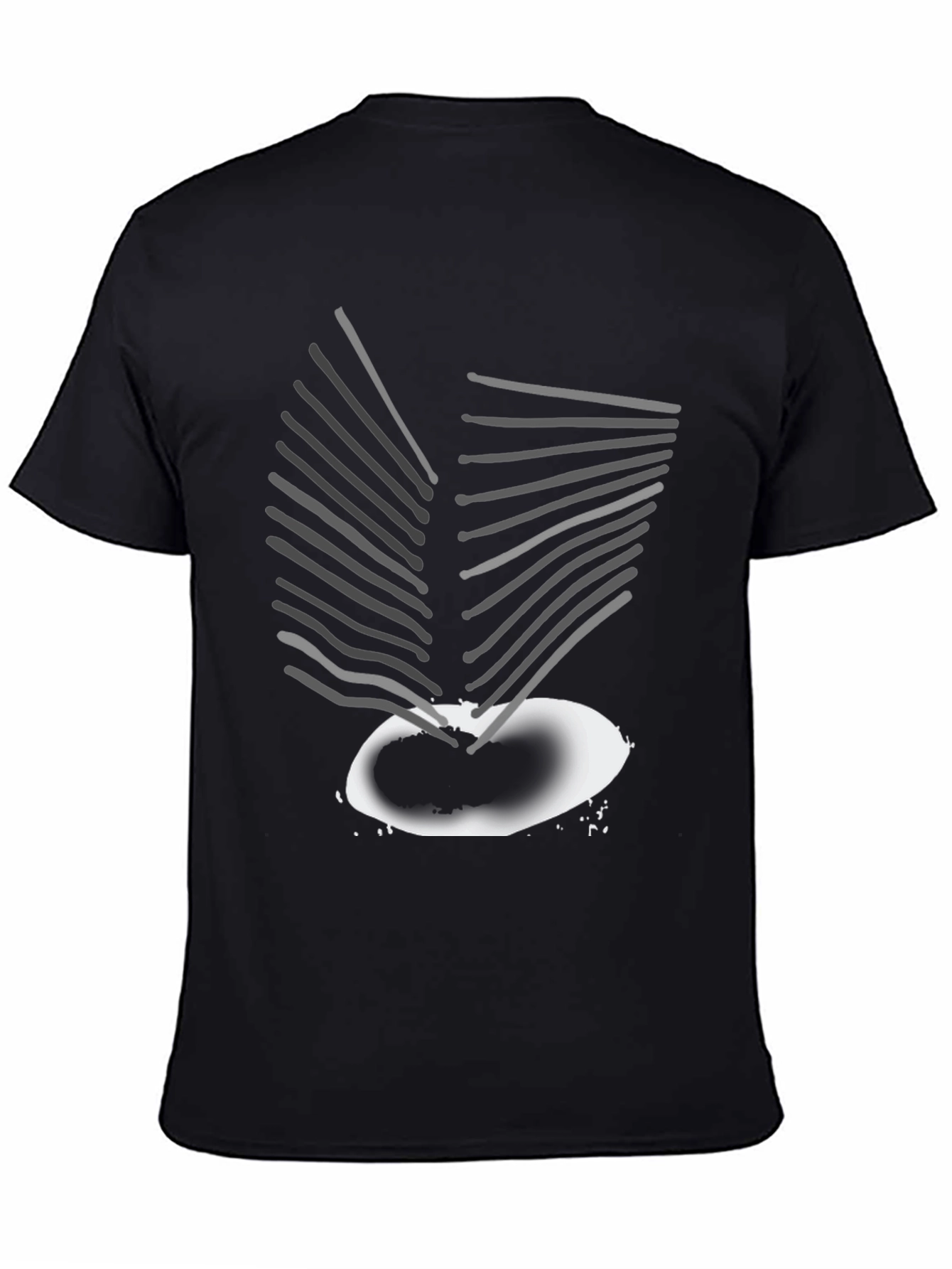 Black Abstract Graphic Print Tee - Modern Art Shirt view 4