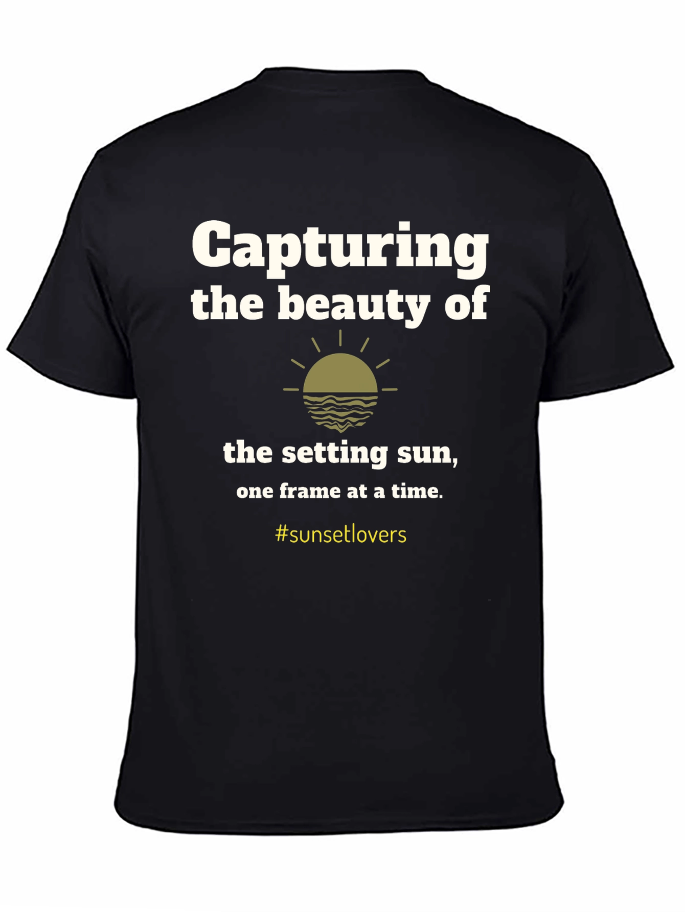 Black Sunset Lovers Graphic T-Shirt - Capturing Beauty Tee view 4