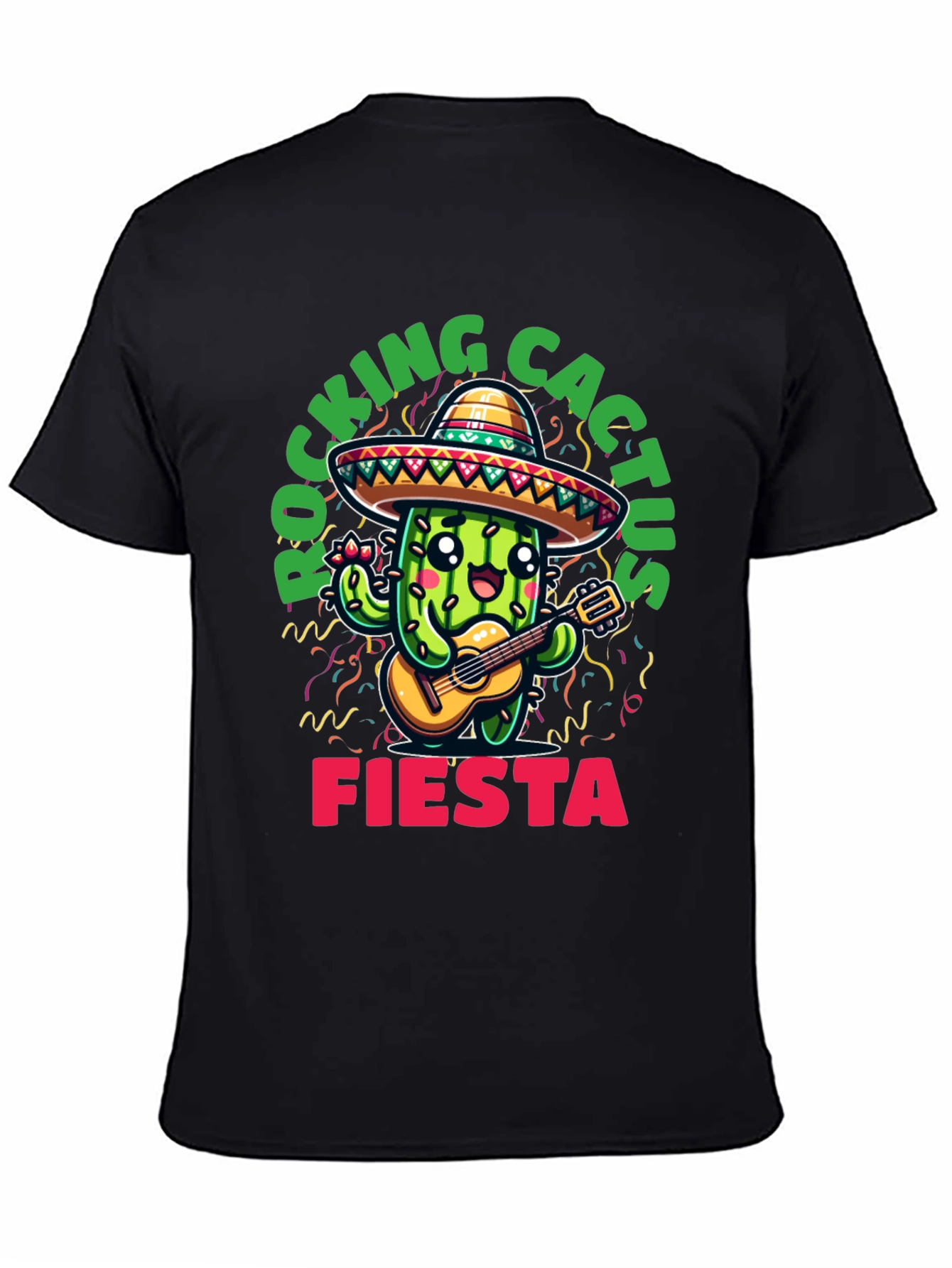Black Rocking Cactus Fiesta T-Shirt view 4
