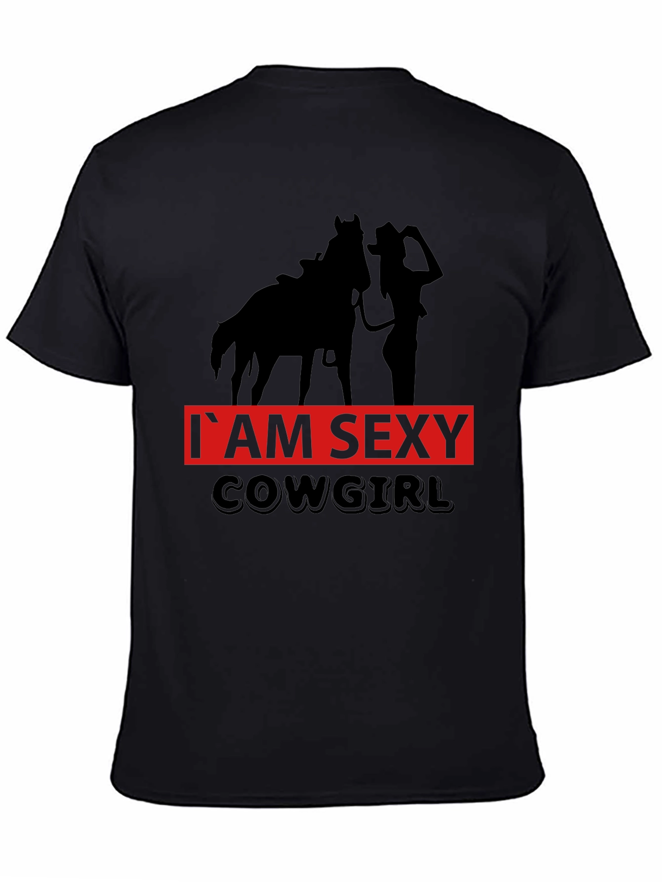 Black I'm Sexy Cowgirl Graphic Tee - Black Unisex T-Shirt view 4