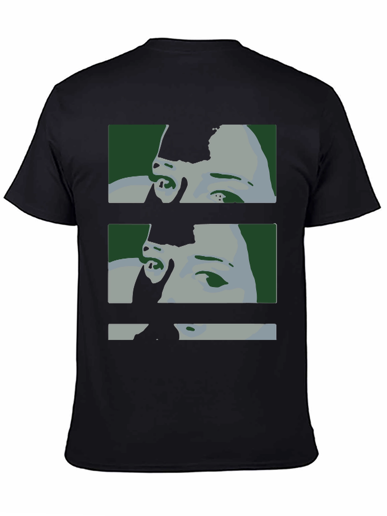 Black Abstract Face Graphic Tee - Black view 4