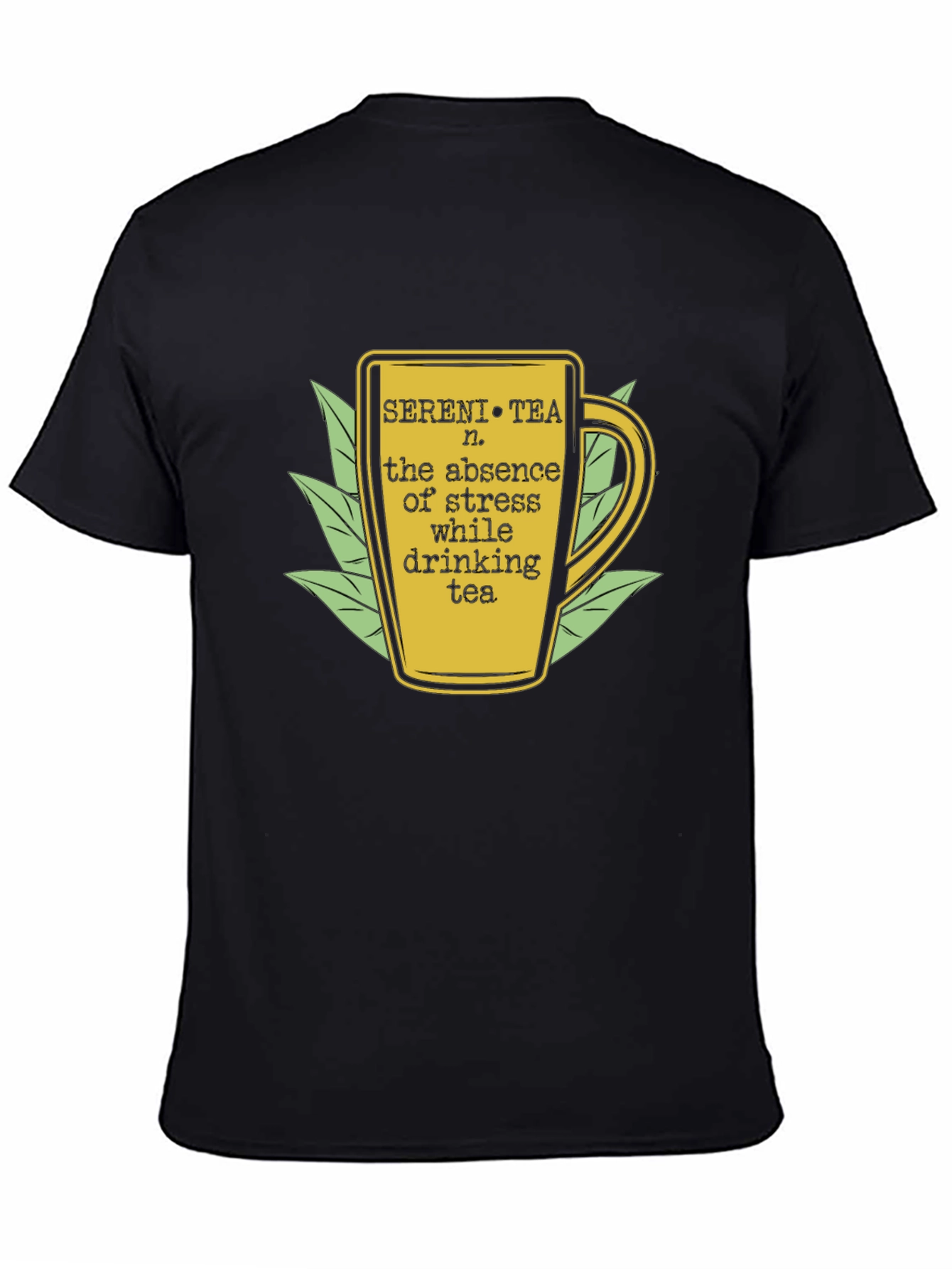 Black Sereni Tea T-Shirt: Find Your Zen view 4