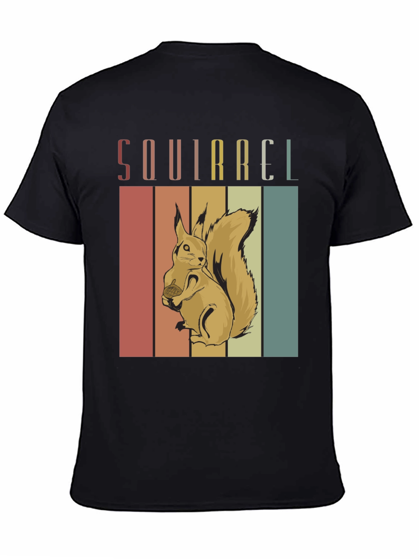 Black Retro Squirrel Graphic T-Shirt - Vintage Style view 4