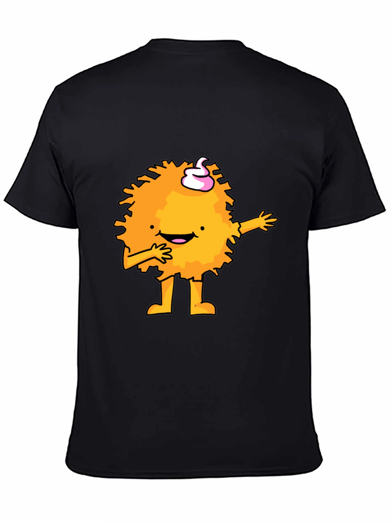 Black Funny Monster Graphic Tee - Soft Cotton Blend view 4