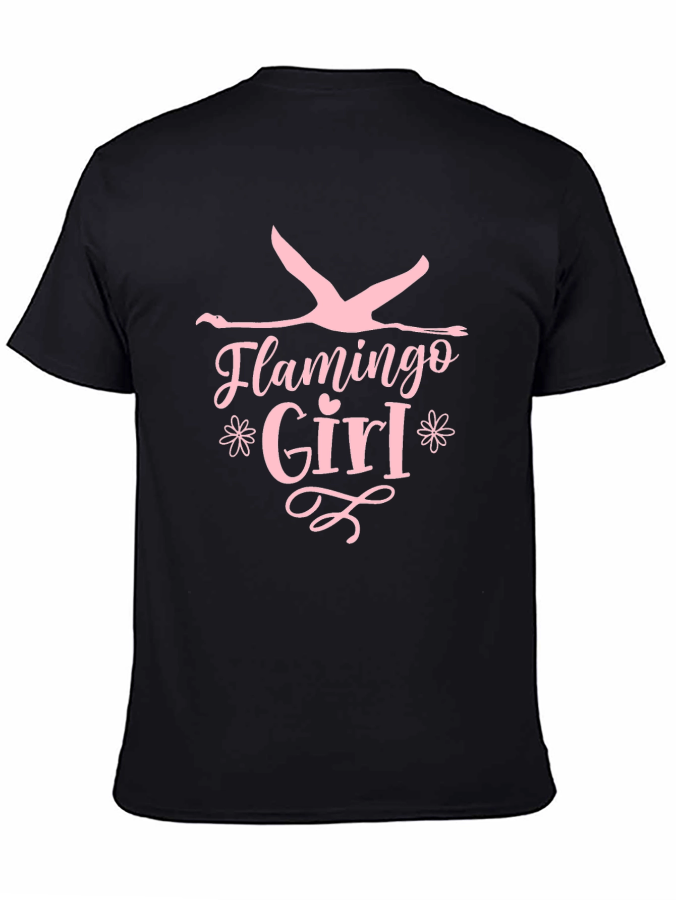 Black Flamingo Girl Black T-Shirt view 4