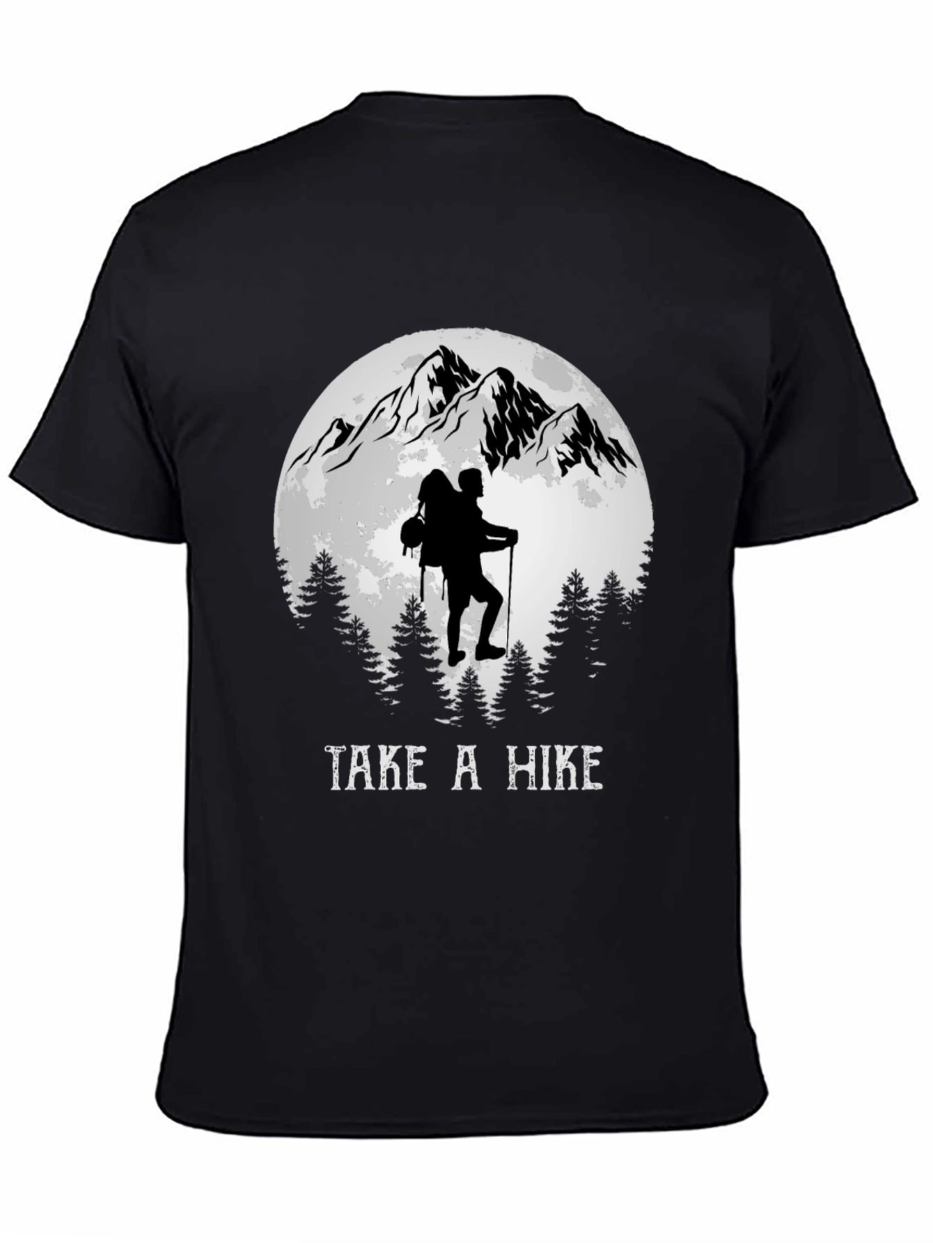 Black Take a Hike Tee: Mountain Adventure T-Shirt view 4