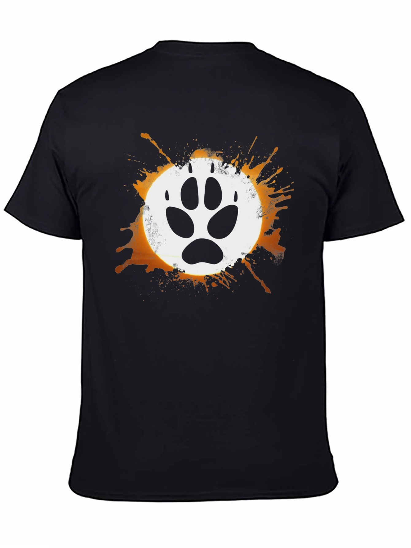 Black Wolf Paw Print Graphic T-Shirt view 4