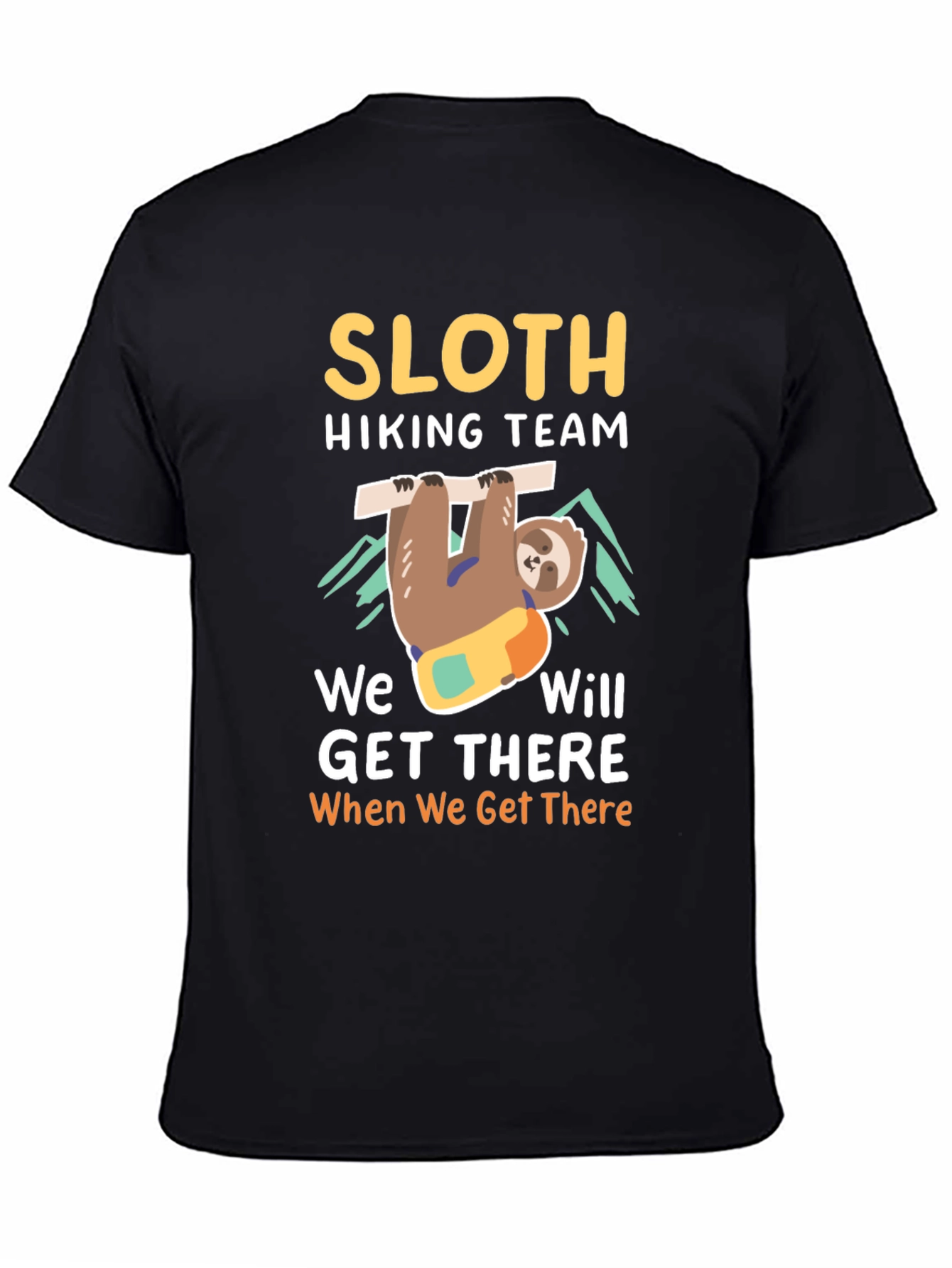 Black Sloth Hiking Team T-Shirt - Funny Adventure Tee view 4