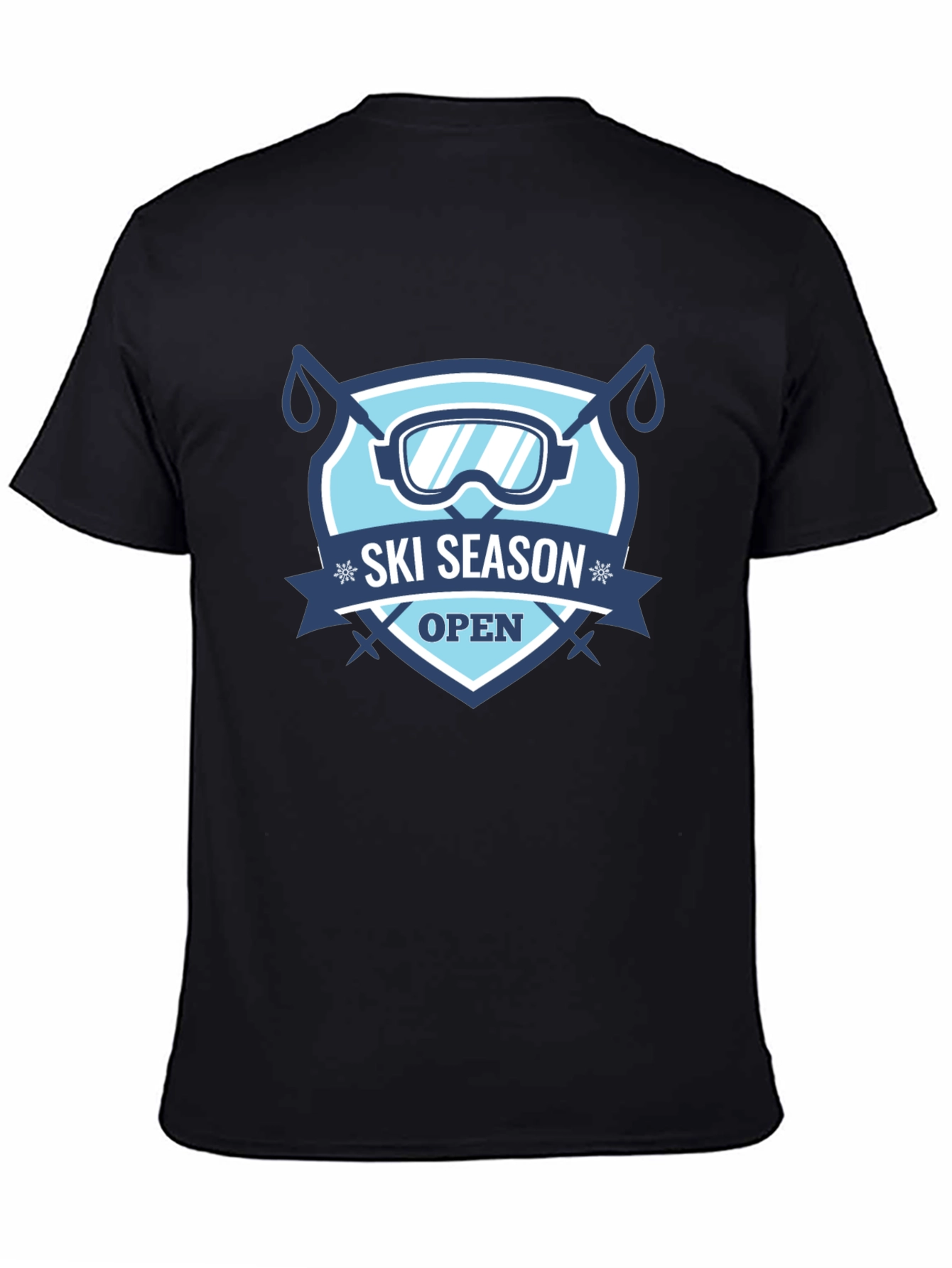 Black Ski Season Open Black T-Shirt view 4