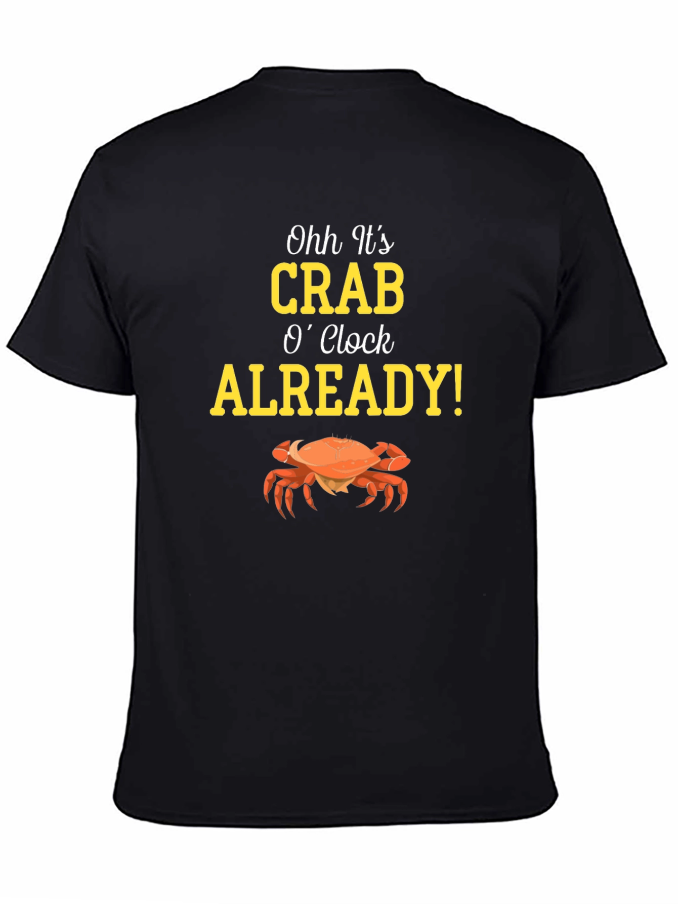 Black Crab O'Clock T-Shirt - Funny Seafood Tee view 4