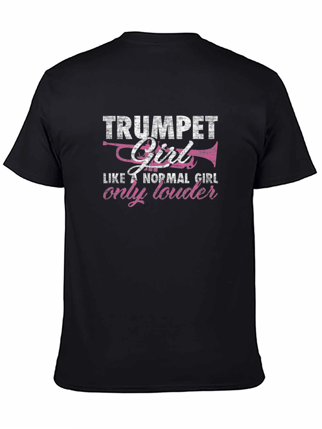 Black Trumpet Girl Graphic Tee - Musician's Shirt view 4