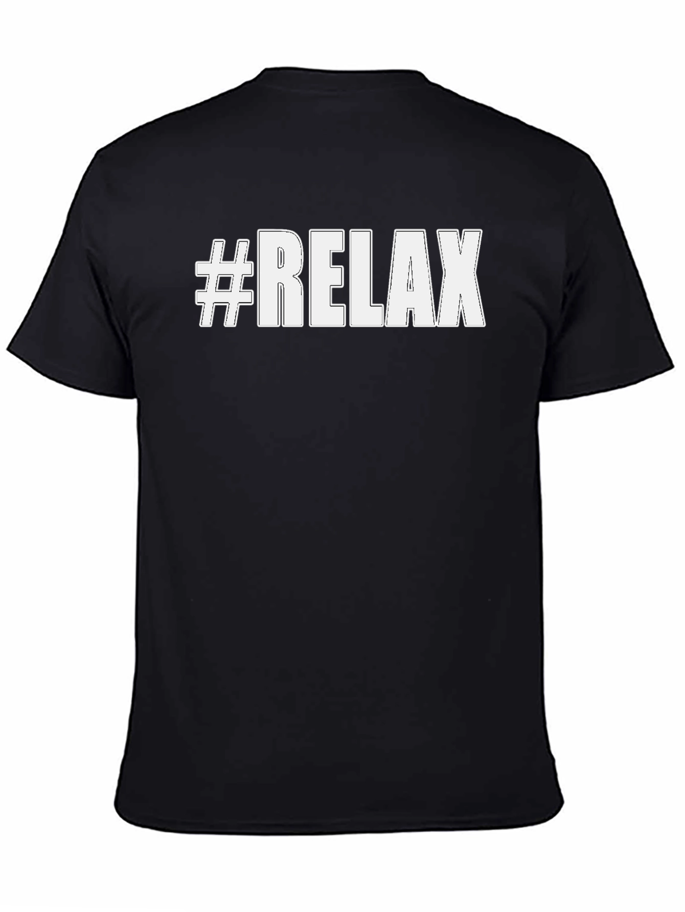 Black #Relax Black Cotton Graphic Tee view 4