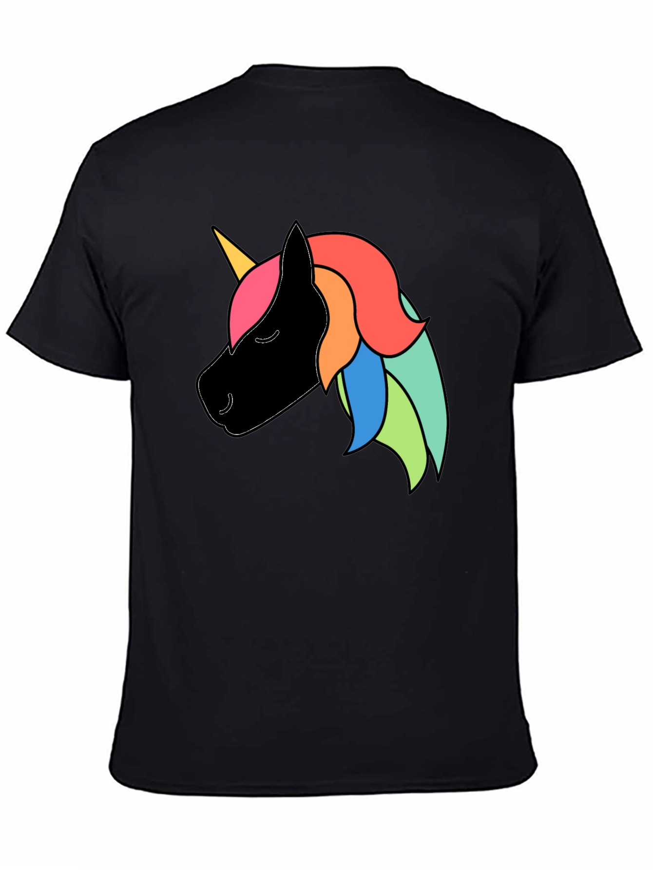 Black Unicorn Graphic Black T-Shirt view 4