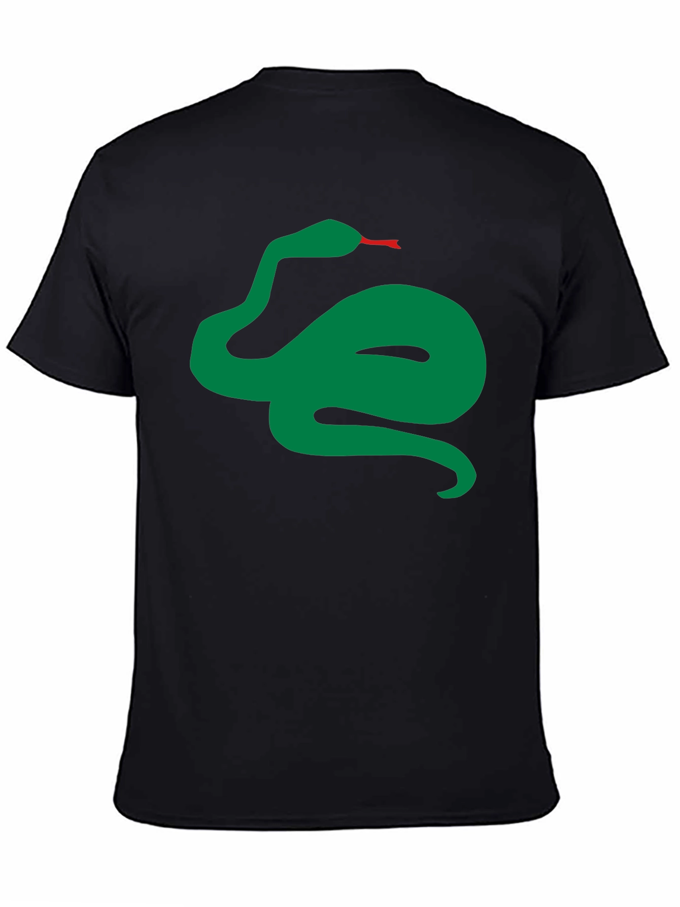 Black Green Snake Graphic Black T-Shirt view 4