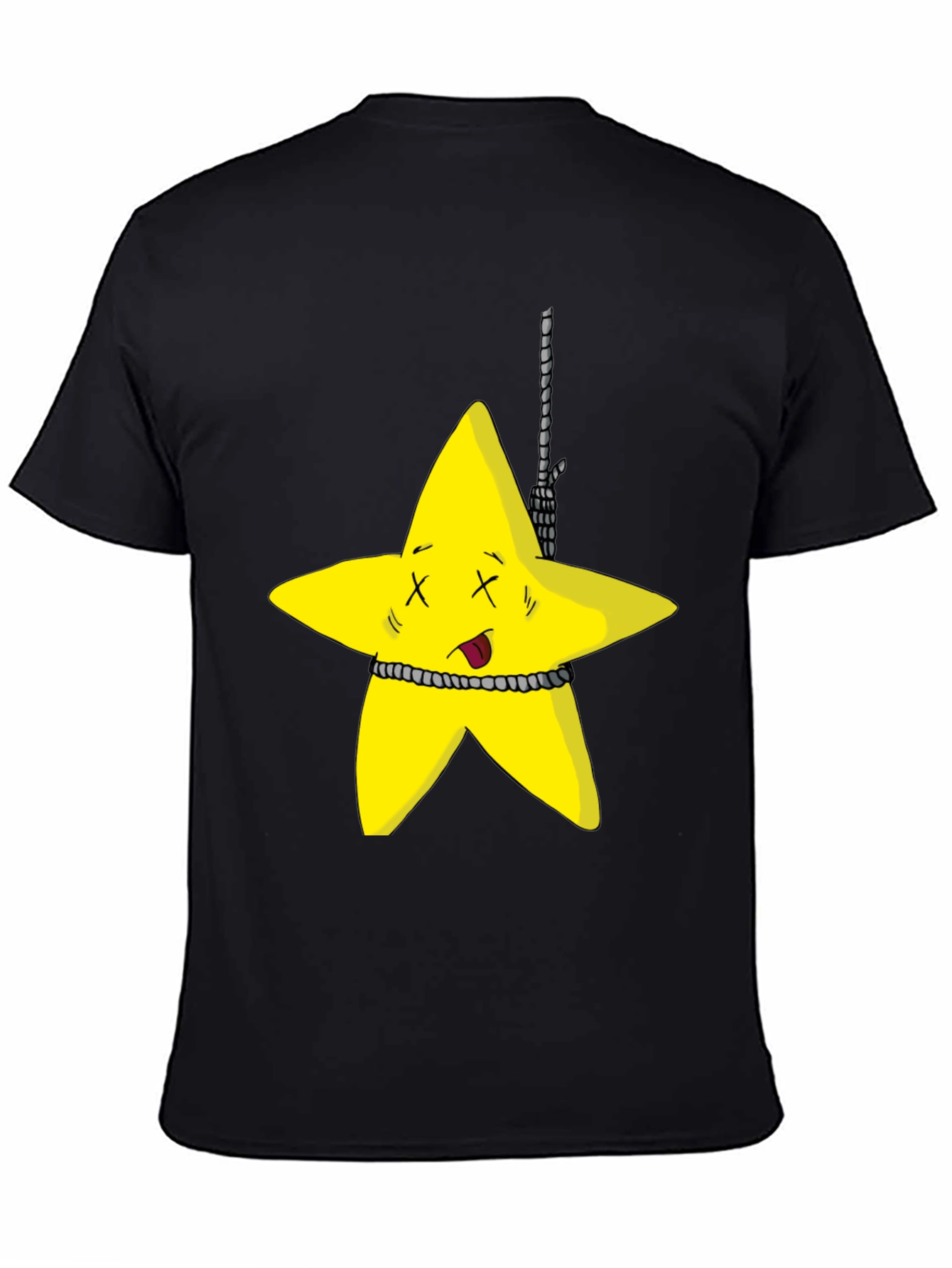 Black Cartoon Star Graphic Black T-Shirt view 4