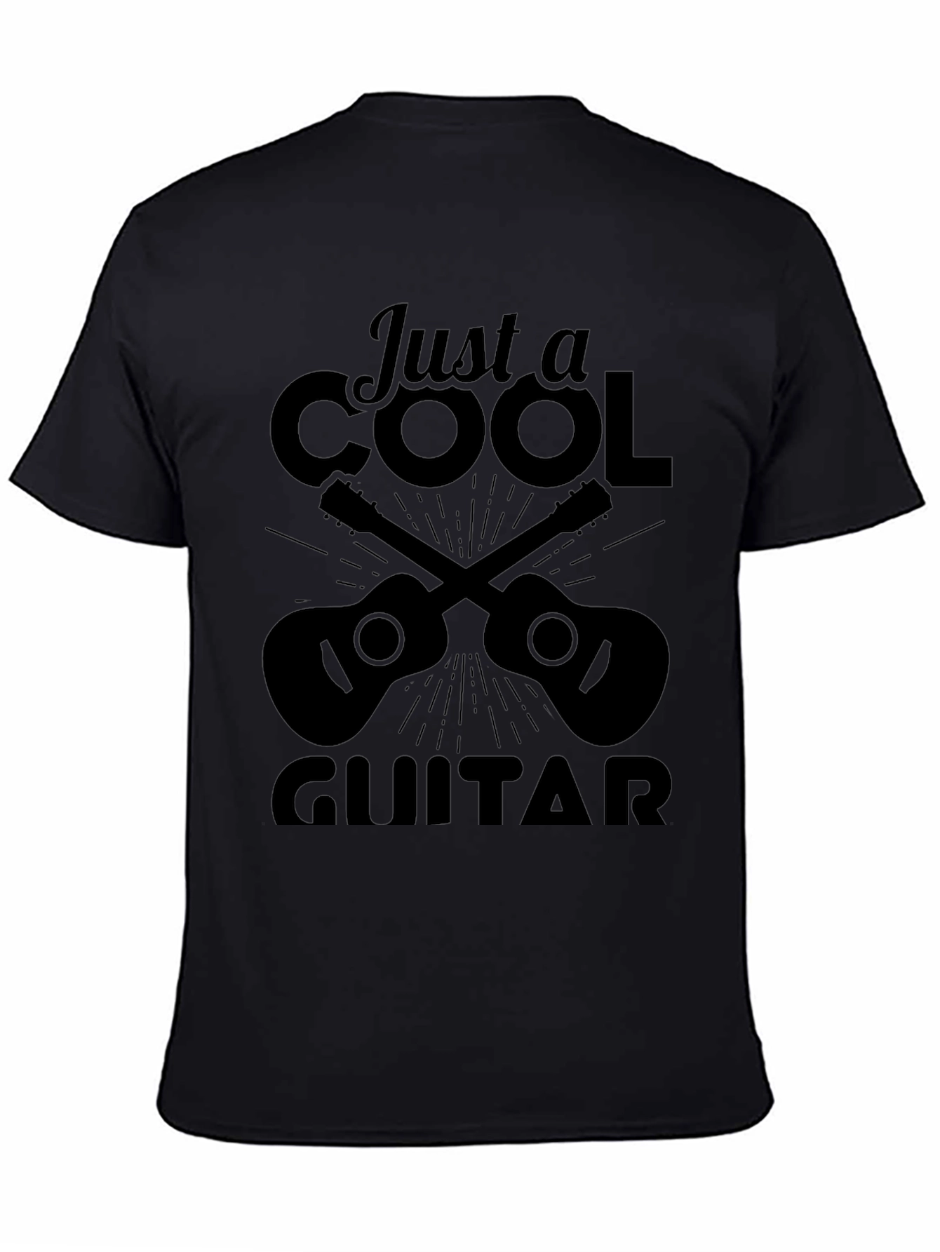 Black Cool Guitar T-Shirt - Musician Tee view 4