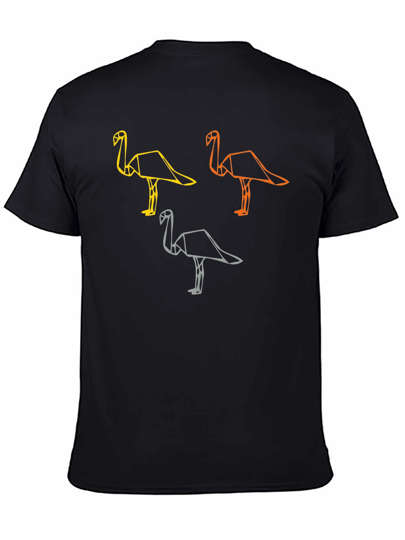 Black Origami Flamingo Graphic Tee view 4