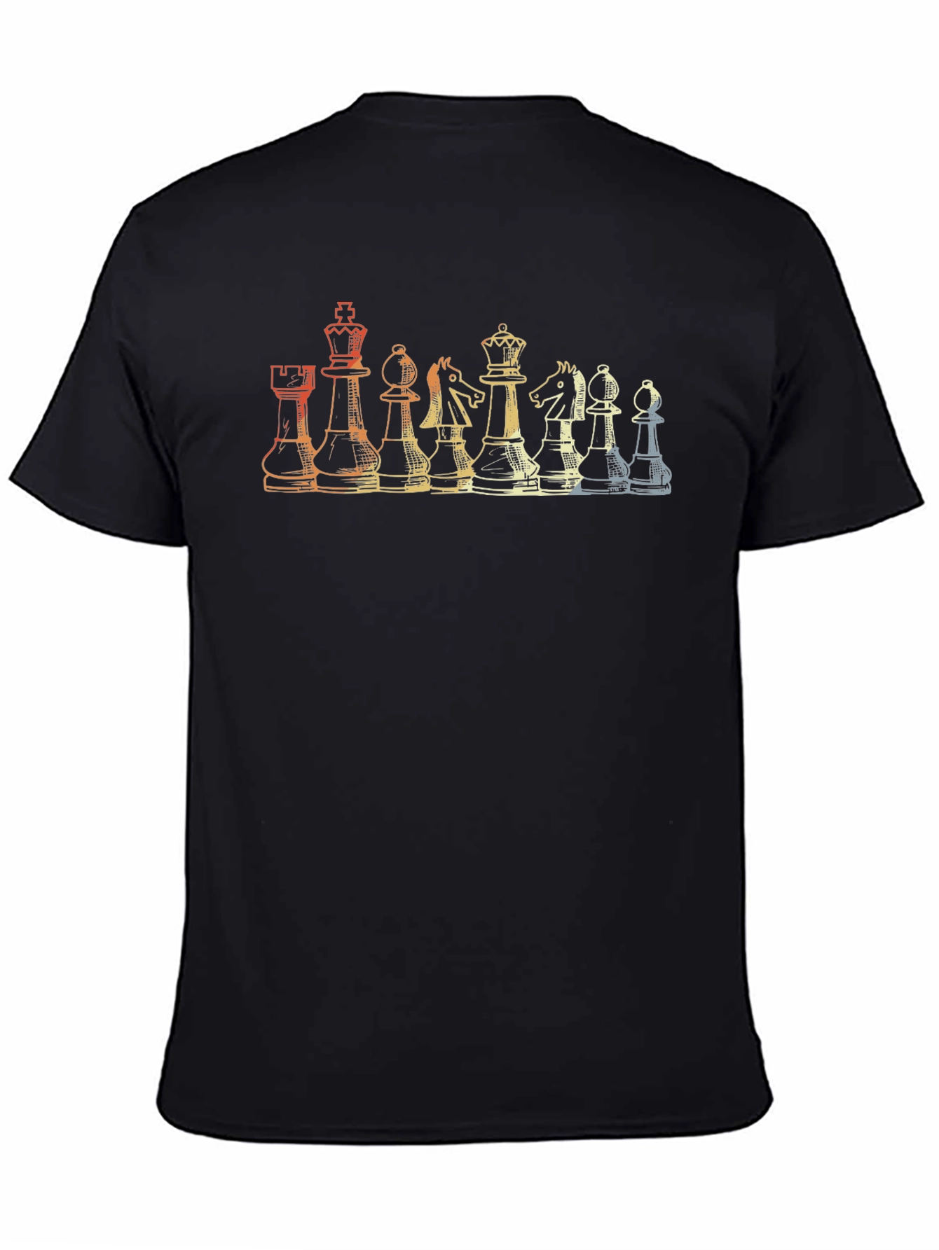 Black Chess Piece Retro Graphic T-Shirt view 4