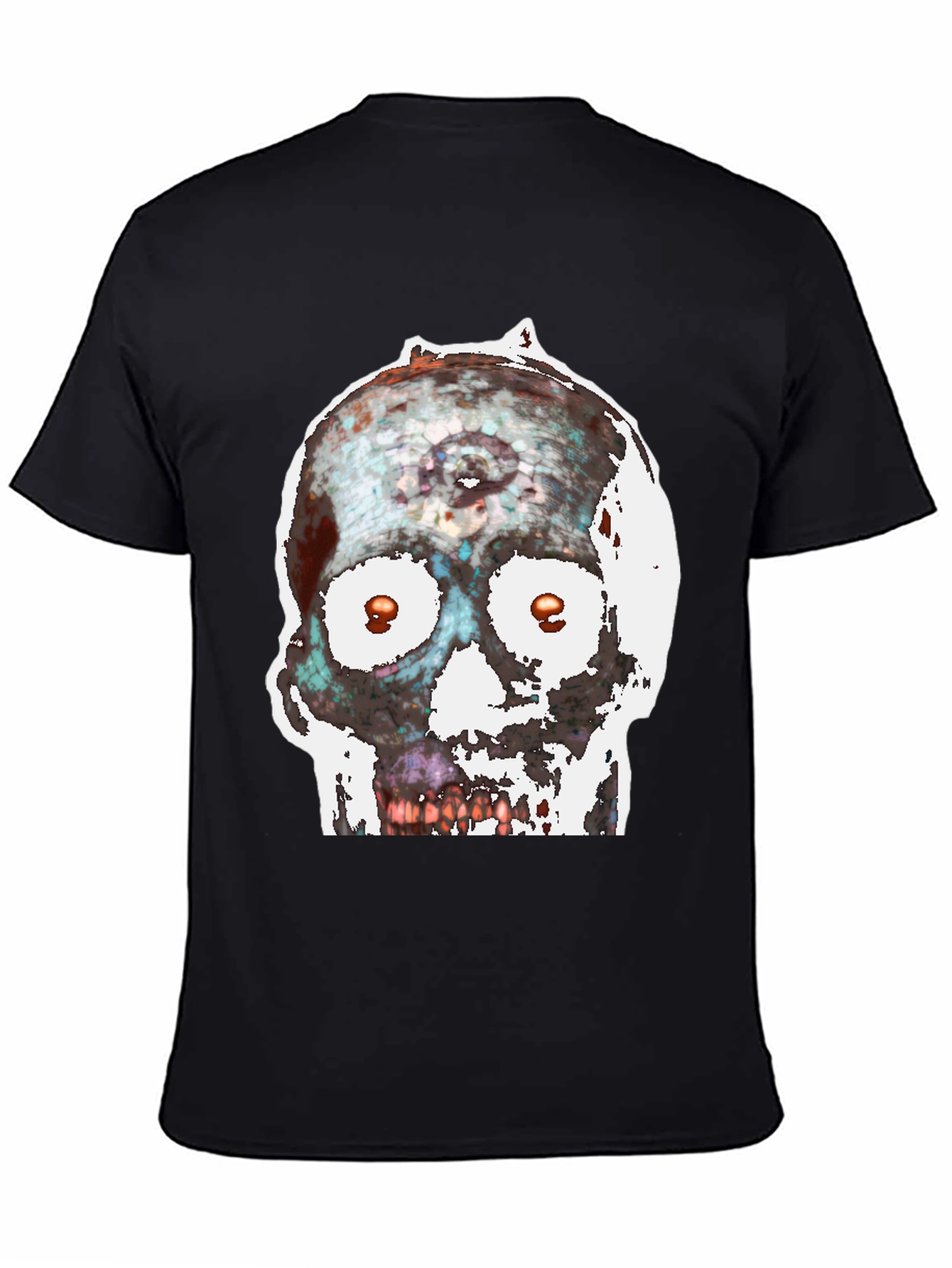 Black Edgy Skull Graphic Tee view 4