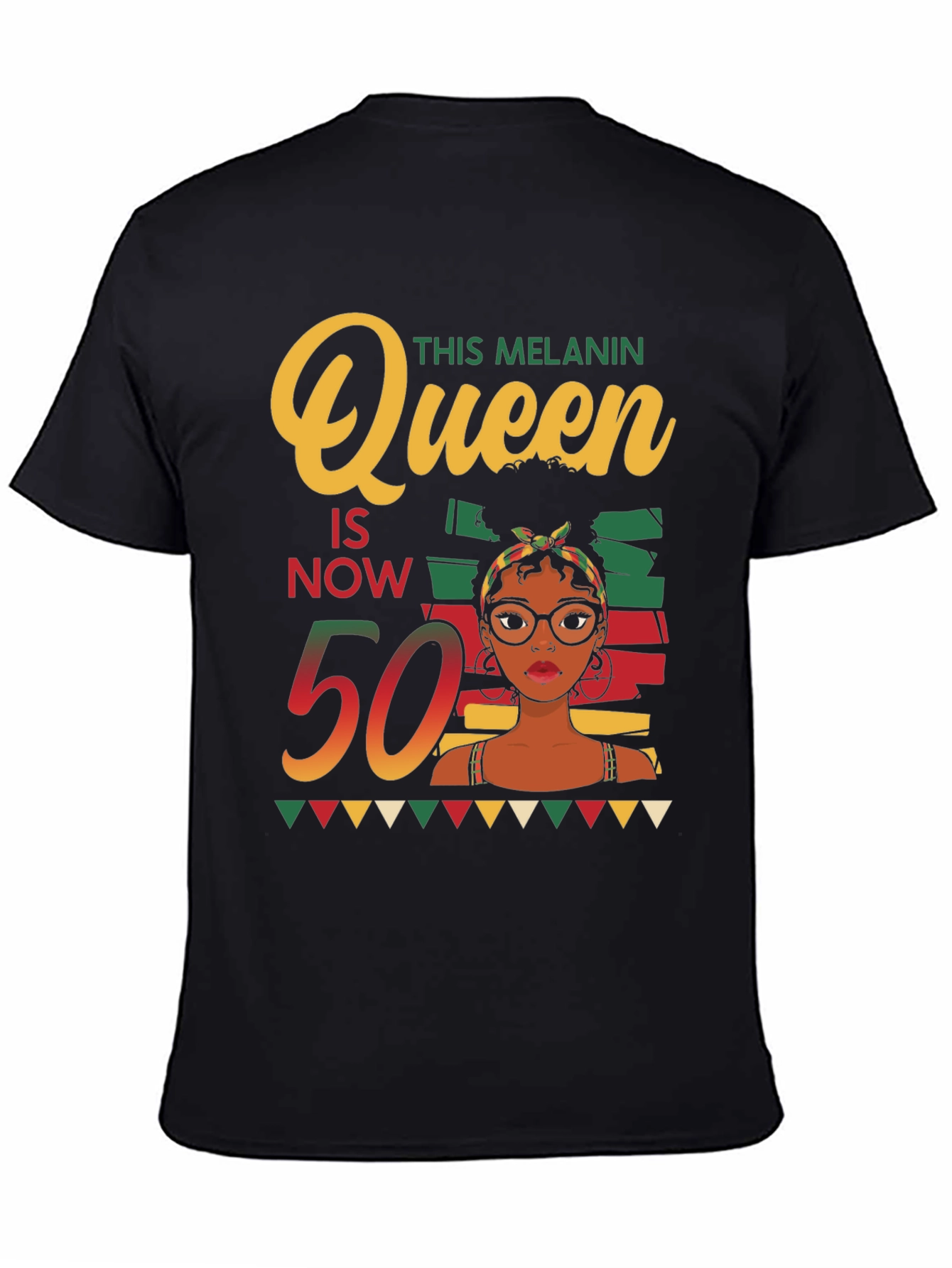 Black Melanin Queen 50th Birthday T-Shirt view 4