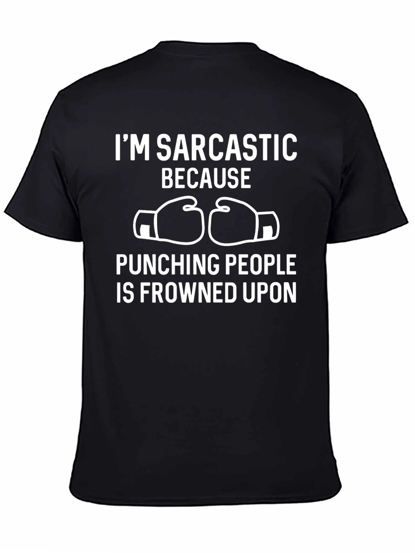 Black Sarcastic Humor Graphic Tee - Boxing Gloves view 4