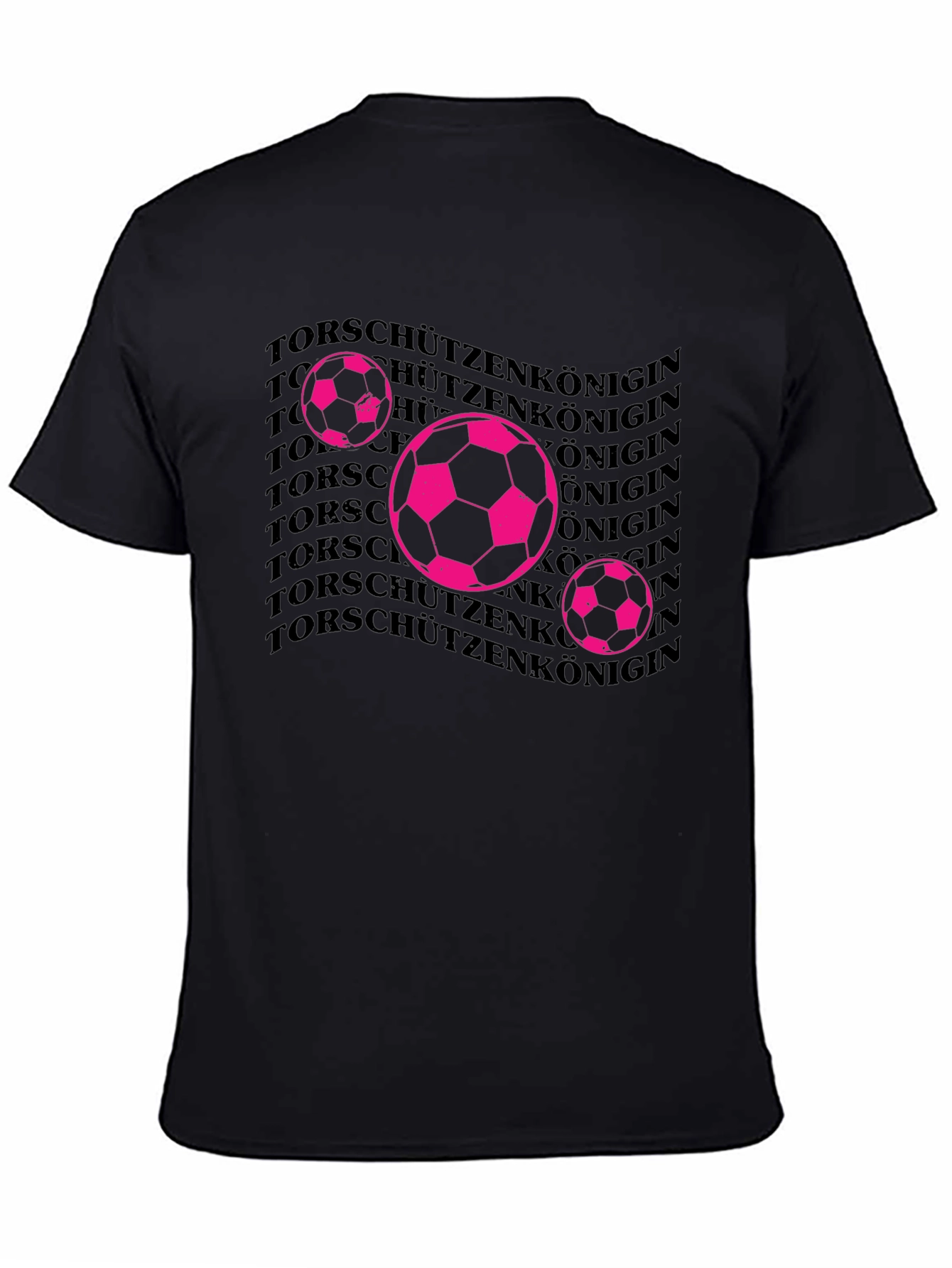 Black Soccer Queen Graphic Tee - Black Cotton T-Shirt view 4