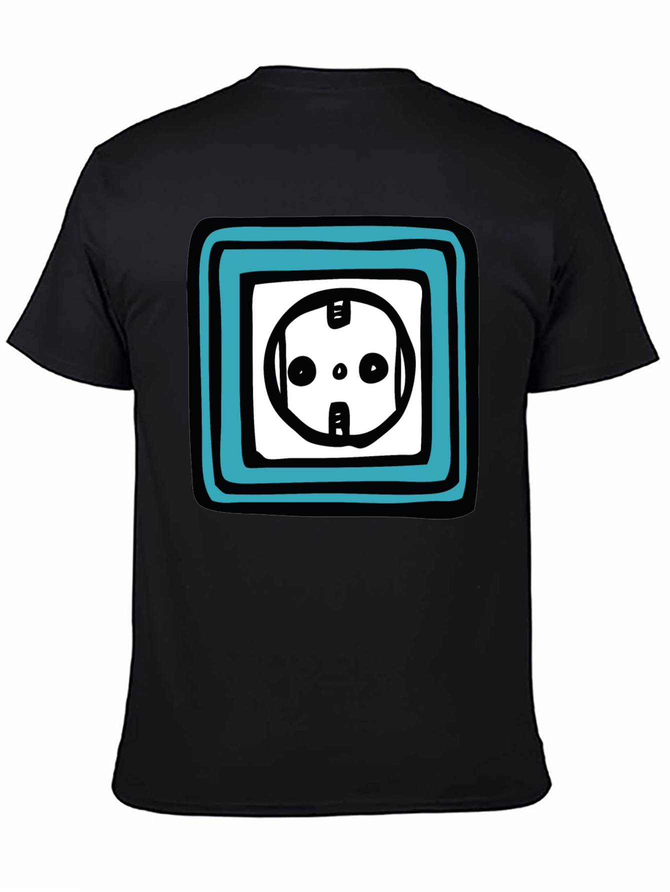 Black Electric Outlet Graphic T-Shirt - Funky Trendy Design view 4