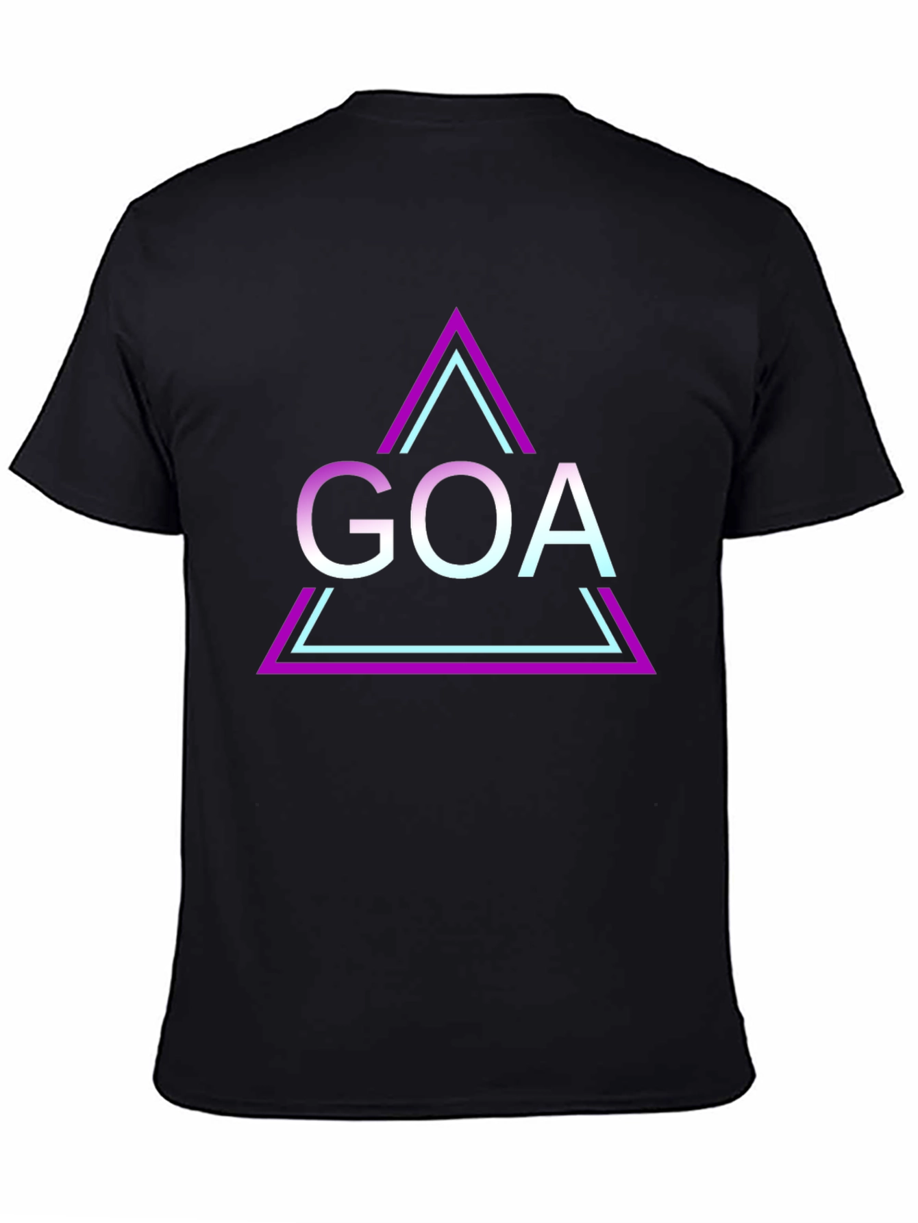 Black Goa Triangle Graphic Black T-Shirt view 4