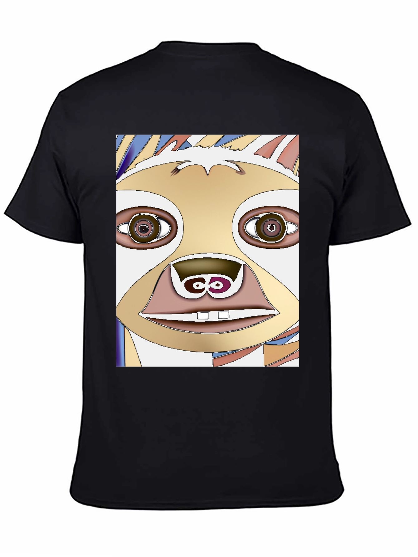 Black Abstract Sloth Graphic Tee - Unique Art Design view 4