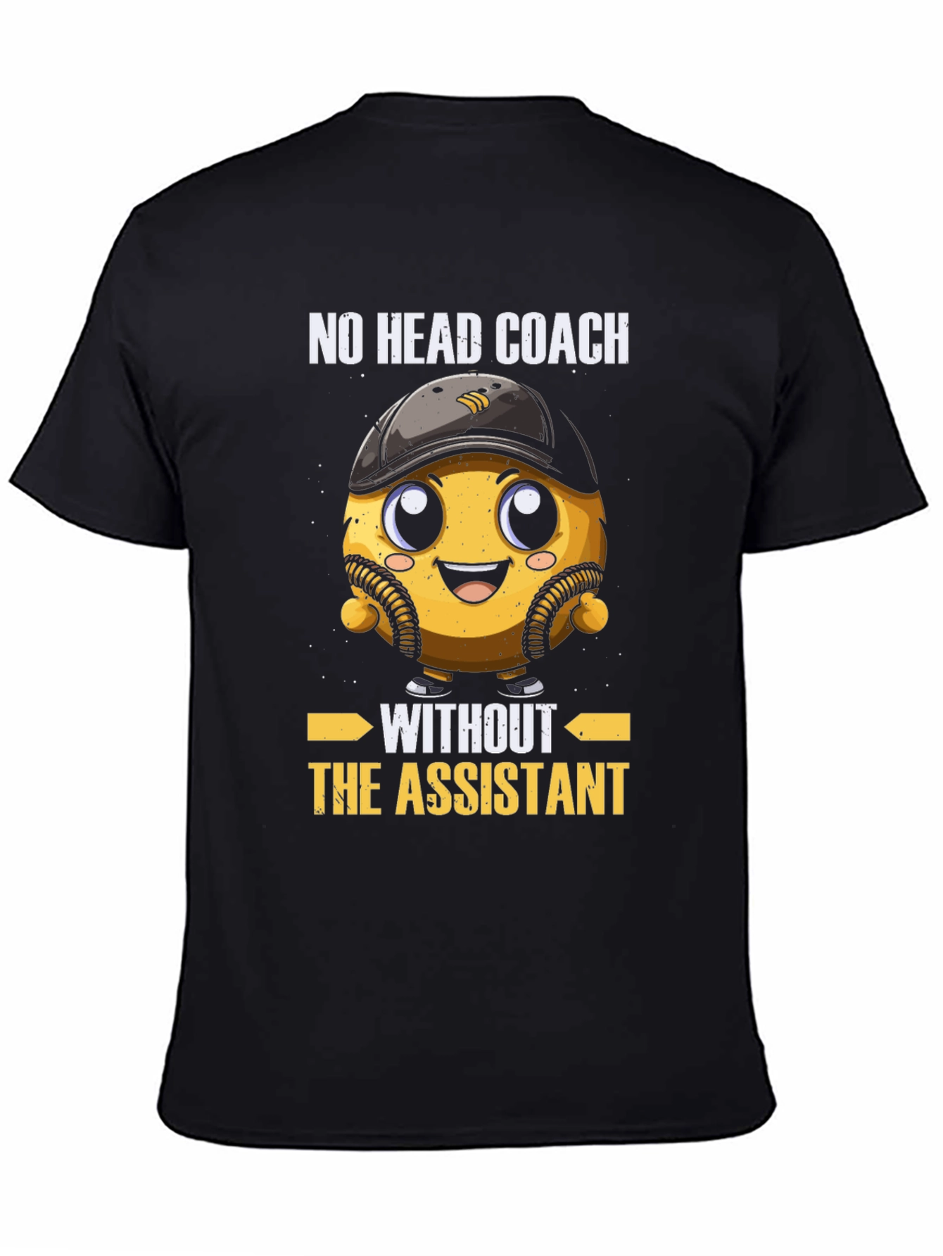Black Funny Baseball Assistant Coach T-Shirt view 4