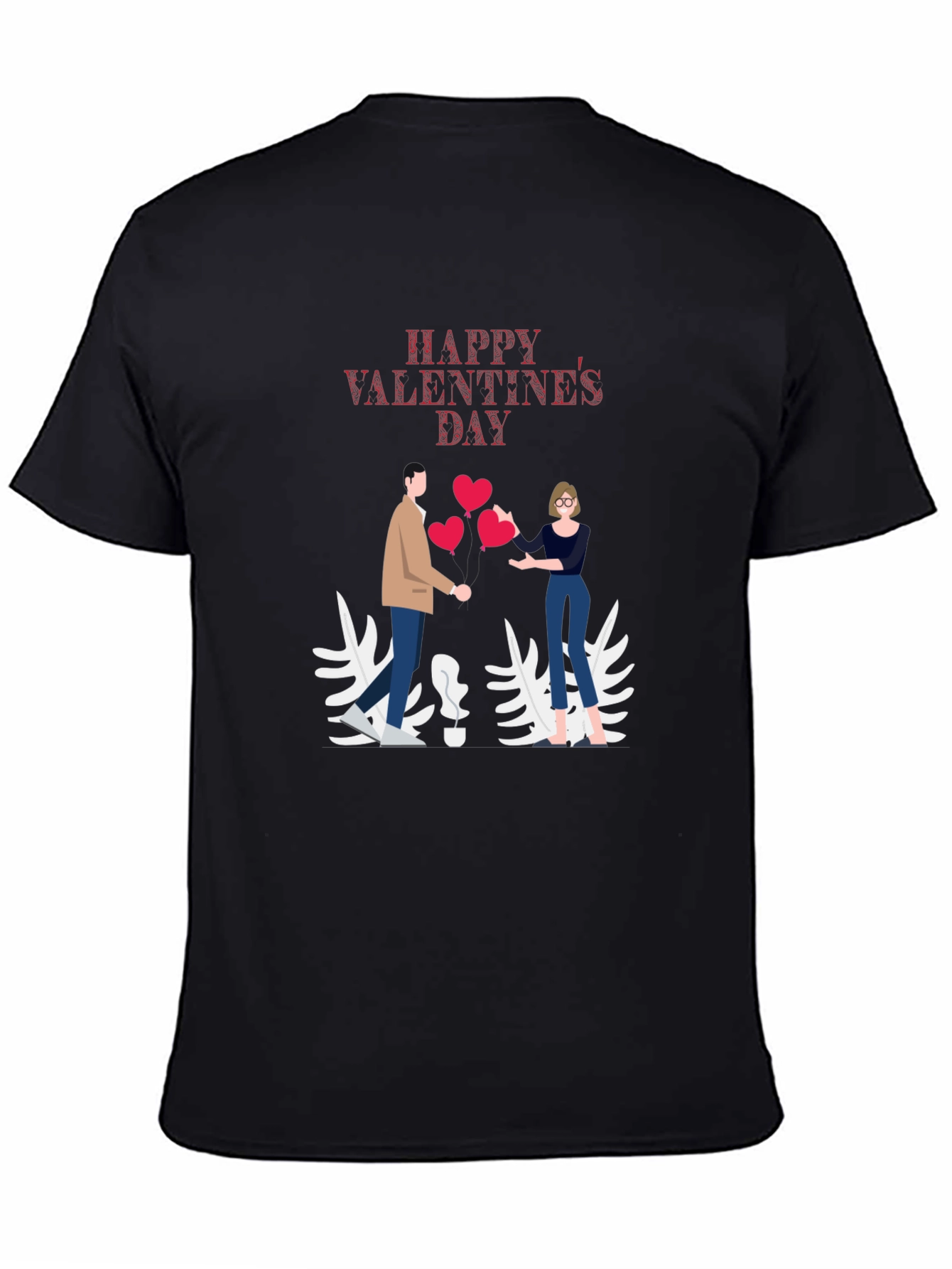 Black Valentine's Day Graphic T-Shirt view 4
