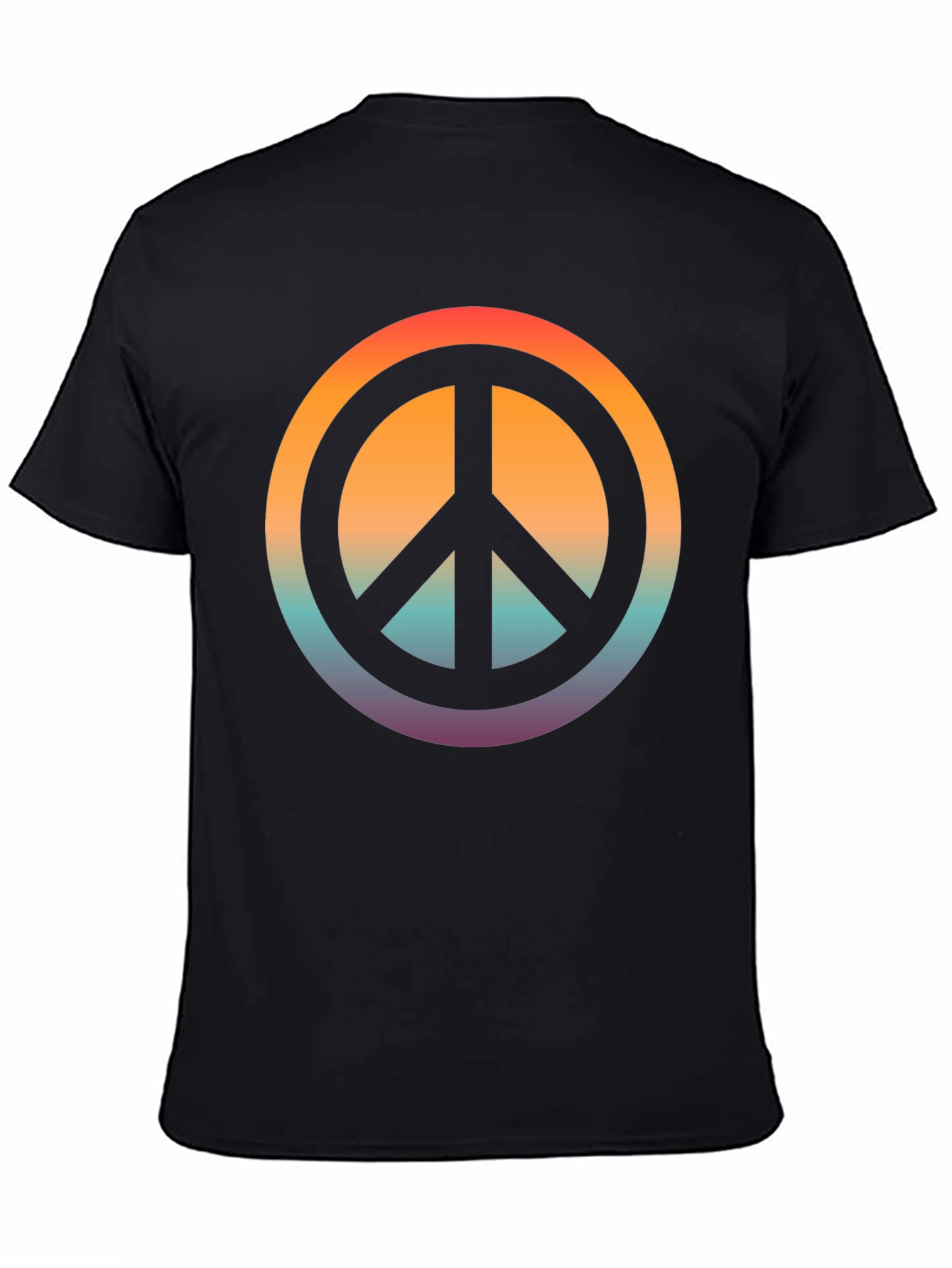 Black Retro Peace Sign T-Shirt view 4