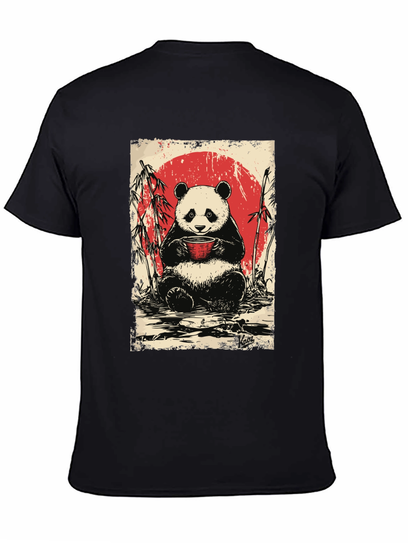 Black Panda Tea T-Shirt - Cute Asian Design view 4