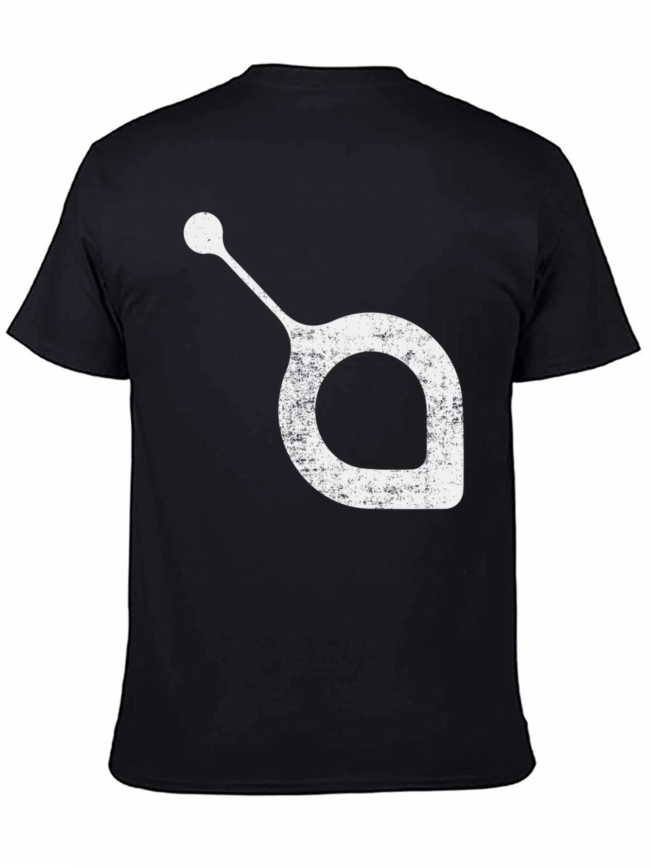 Black Unique White Graphic Print on Black T-Shirt view 4