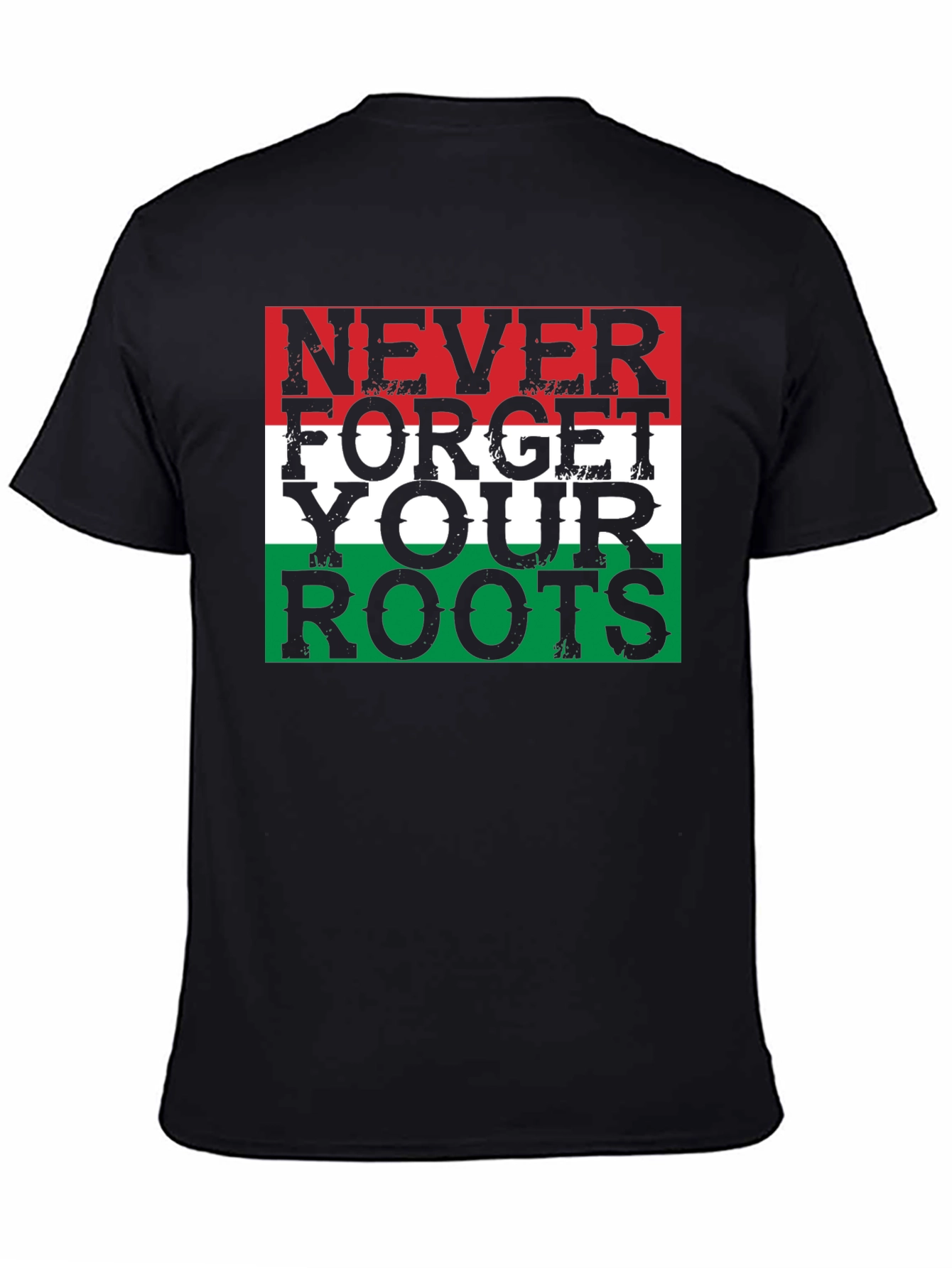 Black Never Forget Your Roots T-Shirt - Patriotic Design view 4