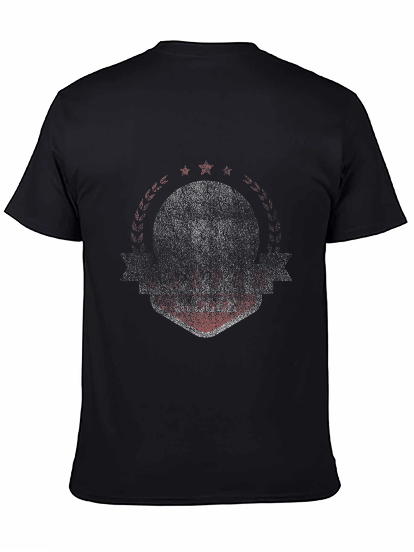 Black Vintage Graphic Tee - Distressed Sullen Badge view 4