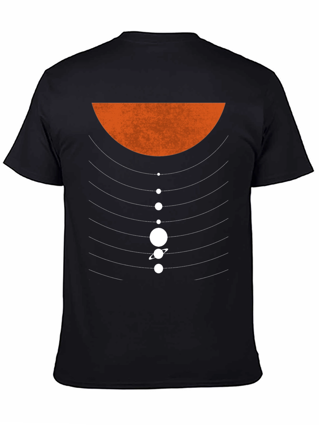Black Planetary Orbit Graphic T-Shirt - Black Cotton Blend view 4