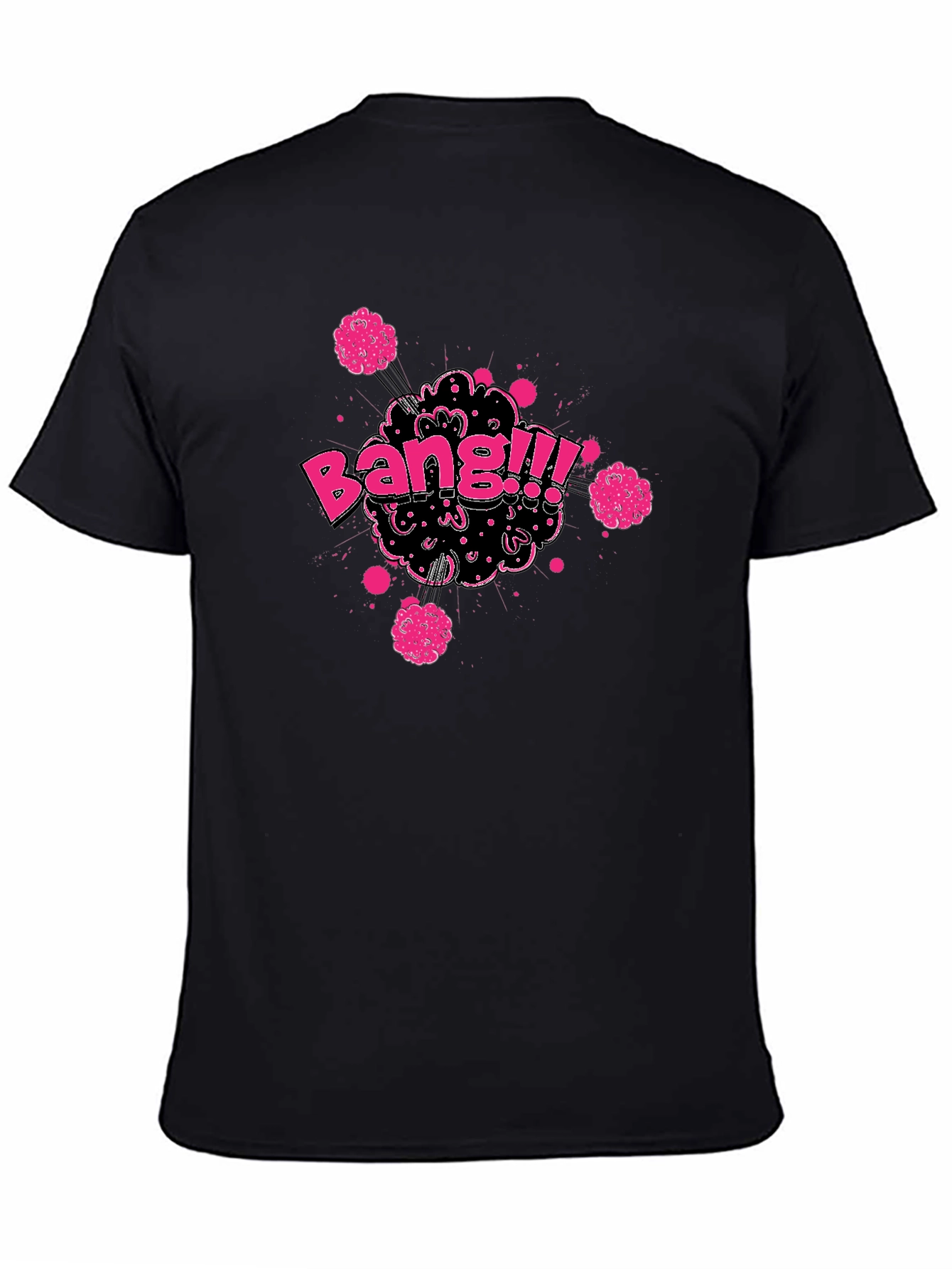 Black Bang!!! Graphic T-Shirt - Black Cotton Tee view 4