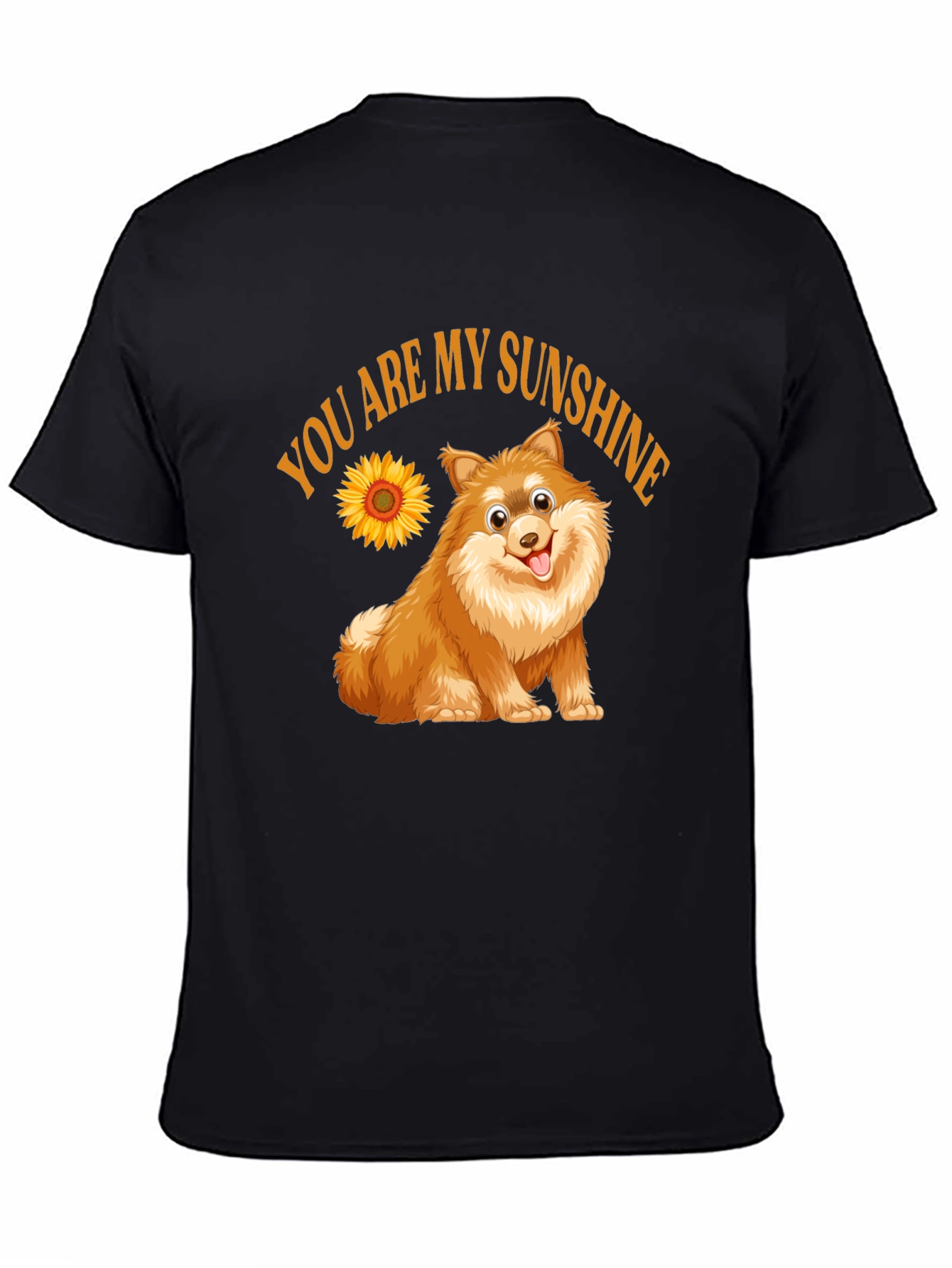 Black You Are My Sunshine Pomeranian Dog T-Shirt view 4