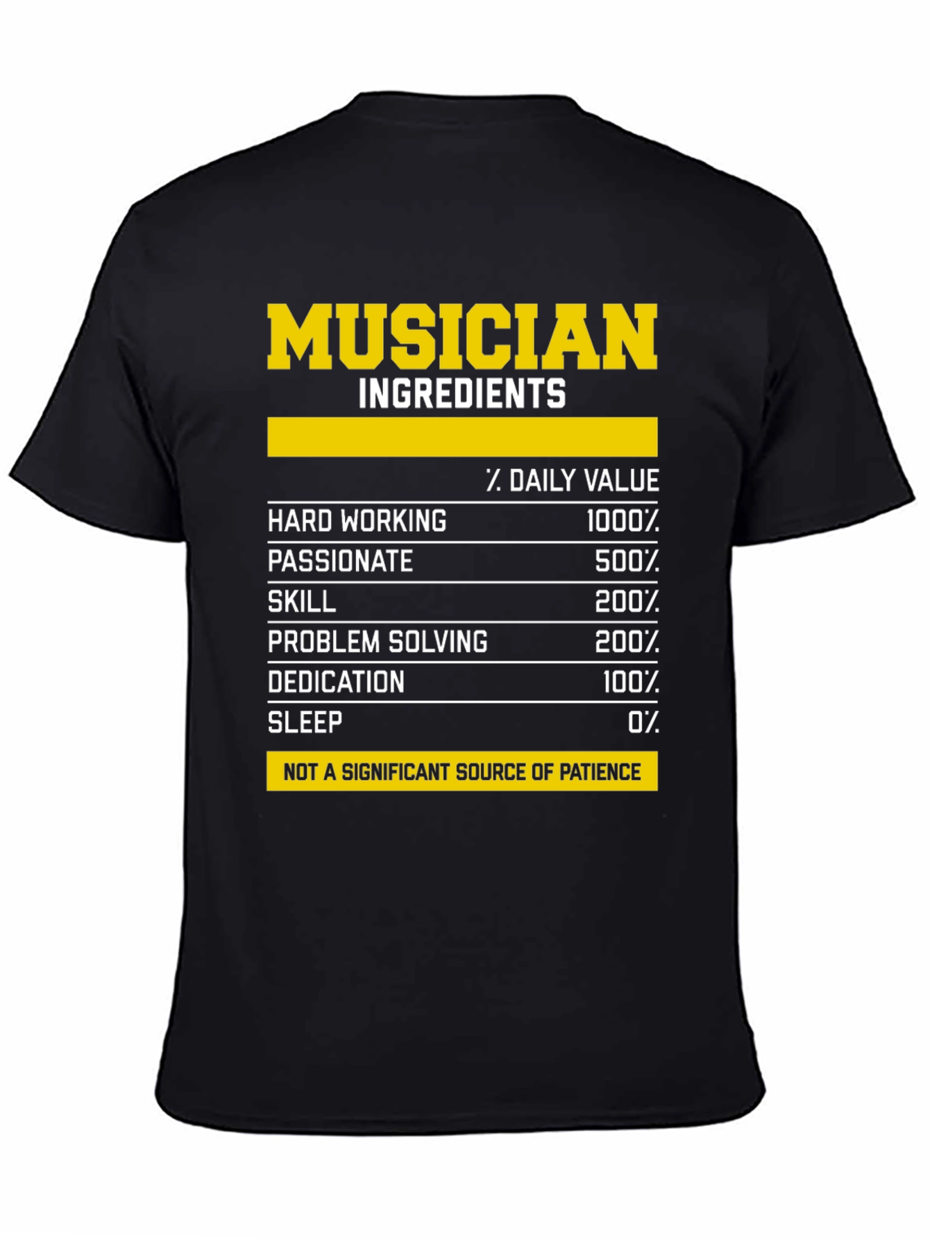 Black Musician Ingredients Graphic Tee - Black view 4
