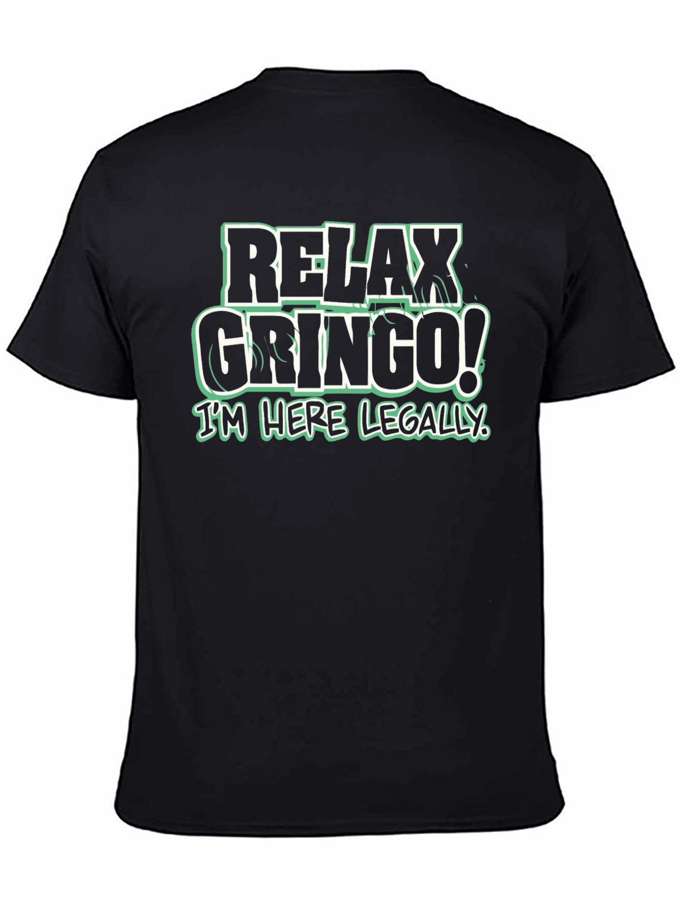 Black Relax Gringo! Novelty Graphic T-Shirt view 4